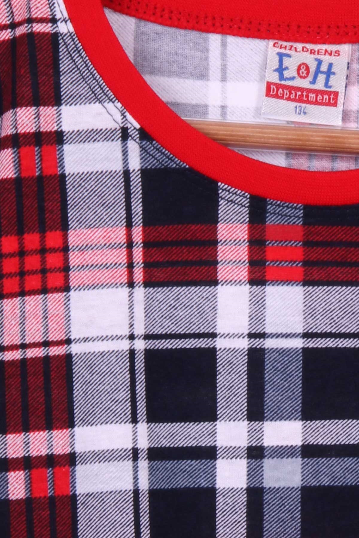 Breeze Erkek Çocuk Pijama Takımı Ekoseli Karışık Renk (9-14 Yaş)