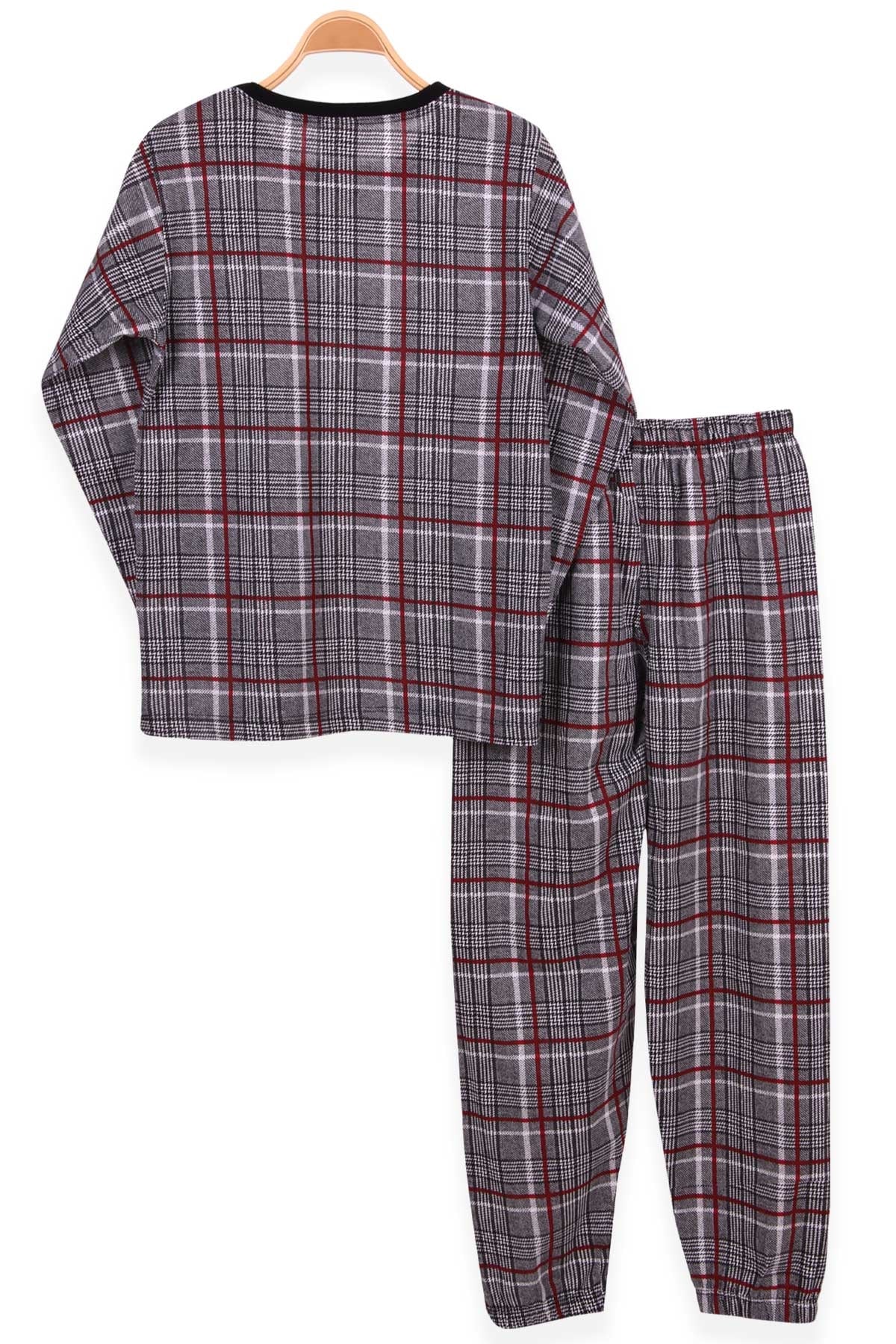 Breeze Erkek Çocuk Pijama Takımı Ekoseli Siyah Melanj (9-14 Yaş)