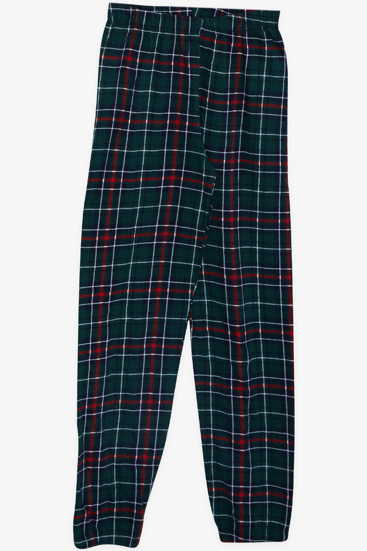 Breeze Erkek Çocuk Pijama Takımı Ekose Desenli Yeşil (4-8 Yaş)