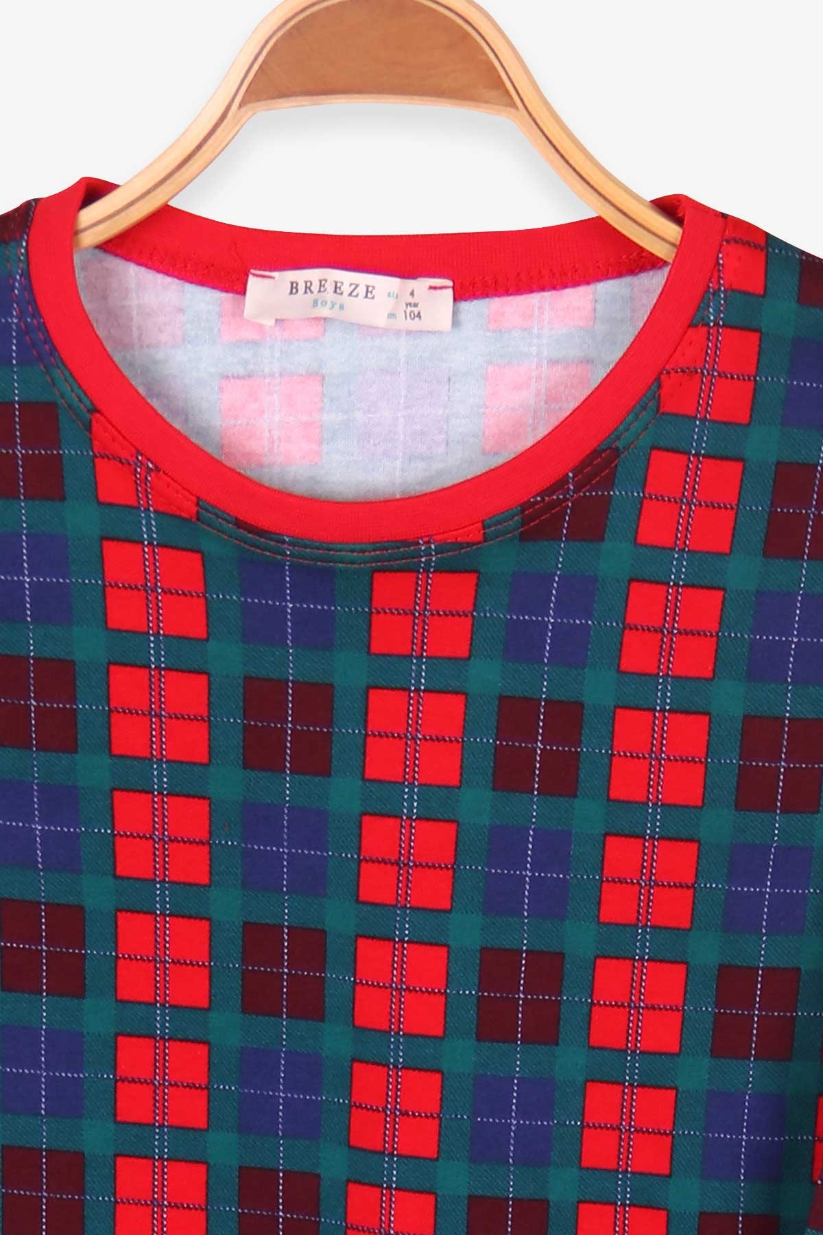 Breeze Erkek Çocuk Pijama Takımı Ekoseli Karışık Renk (4-6 Yaş)