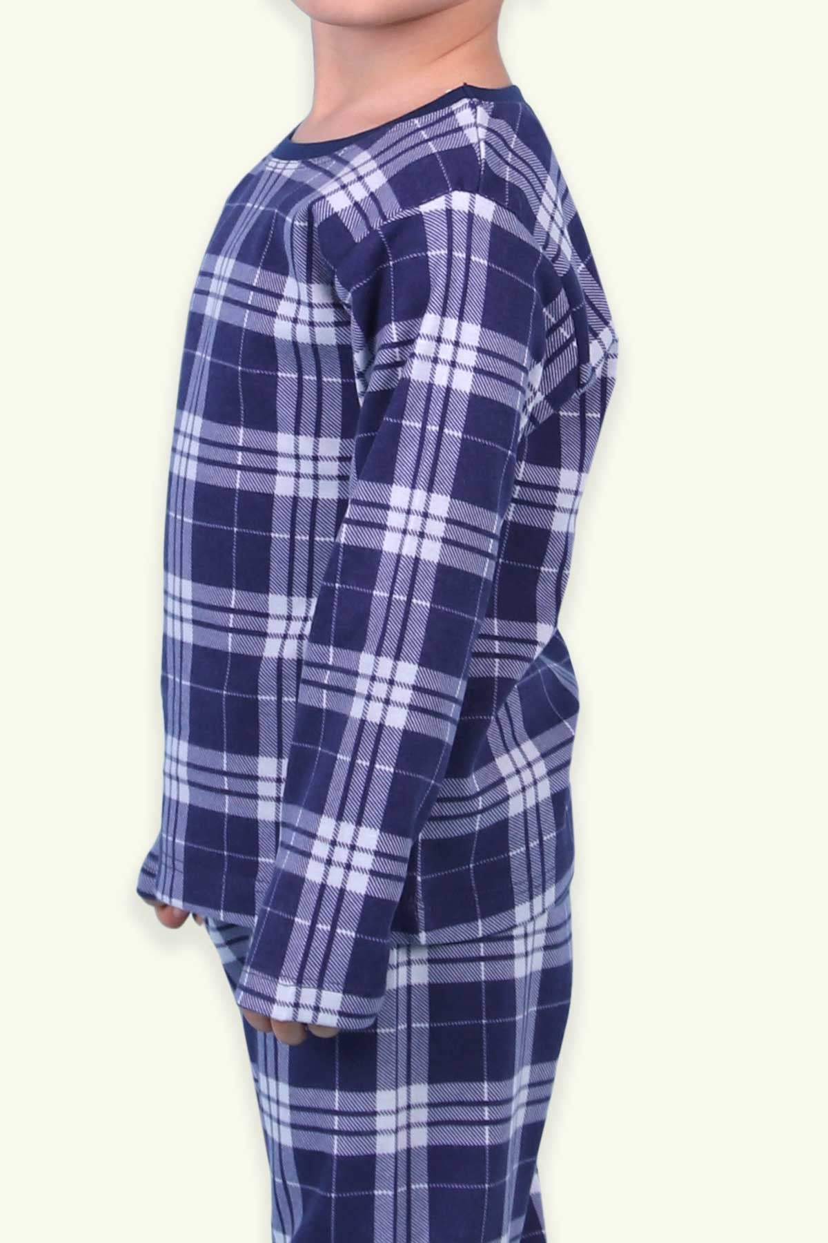 Breeze Erkek Çocuk Pijama Takımı Ekoseli Lacivert (2-6 Yaş)