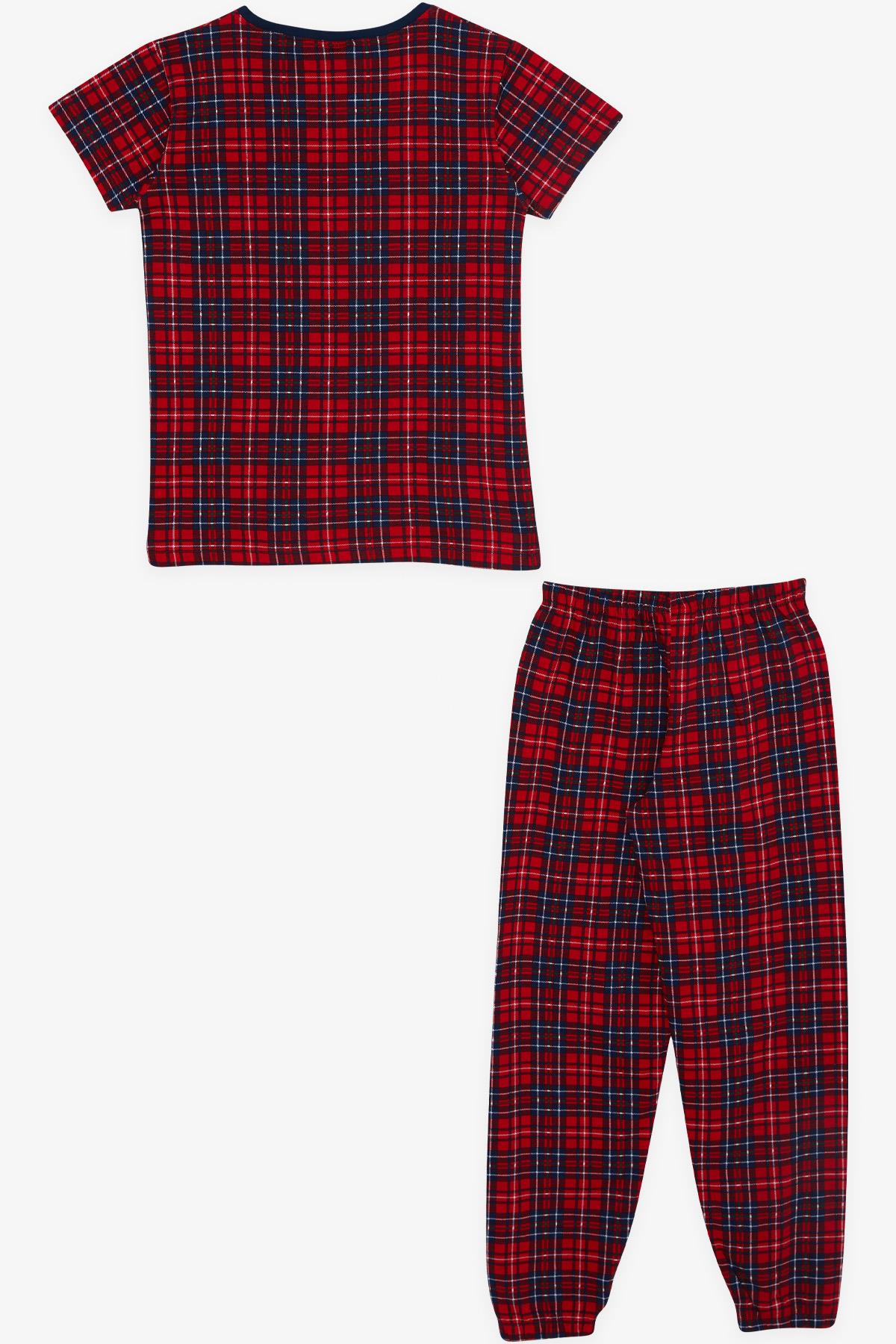 Breeze Erkek Çocuk Pijama Takımı Ekose Desenli Kırmızı (9-14 Yaş)
