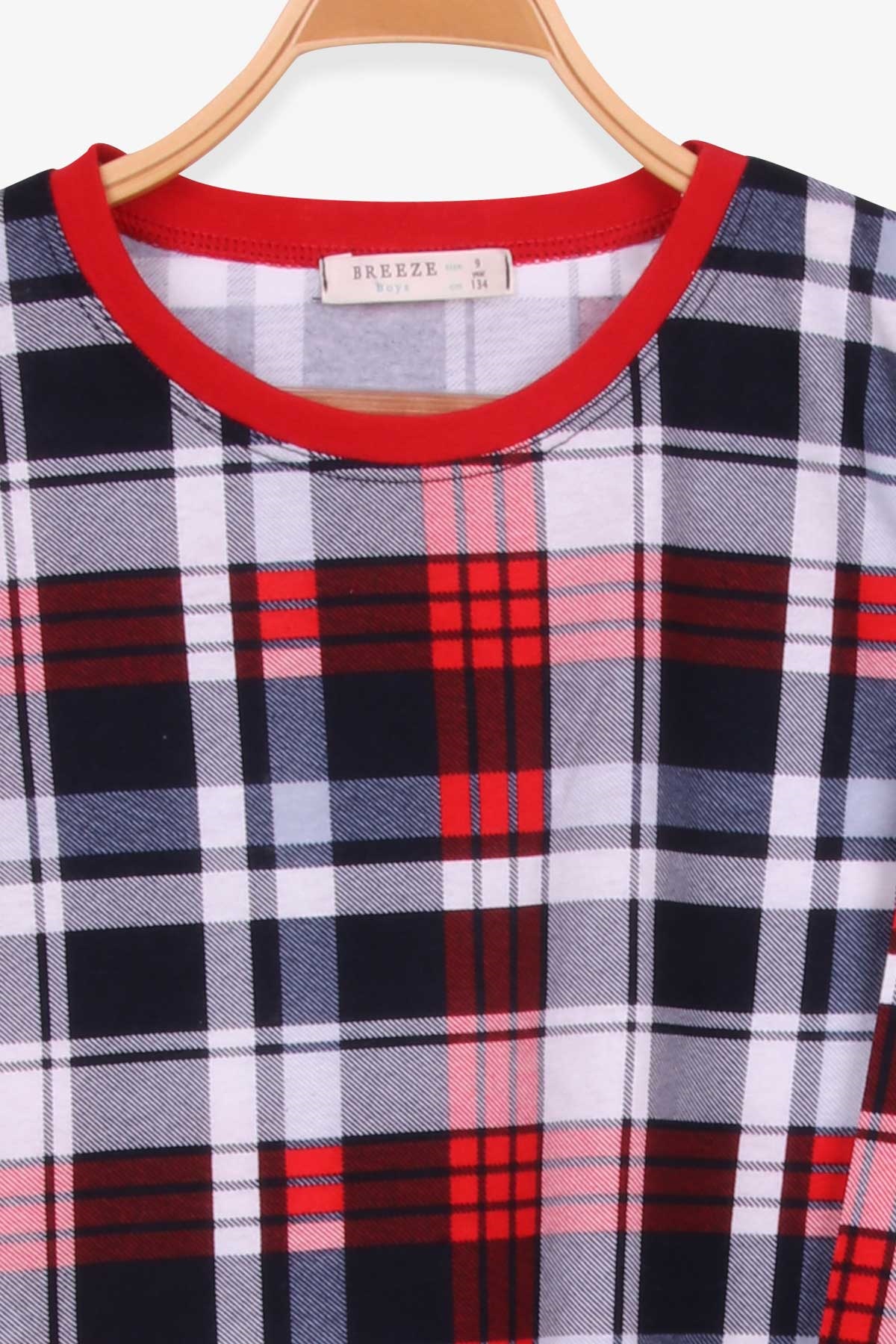 Breeze Erkek Çocuk Pijama Takımı Ekoseli Karışık Renk (9-12 Yaş)