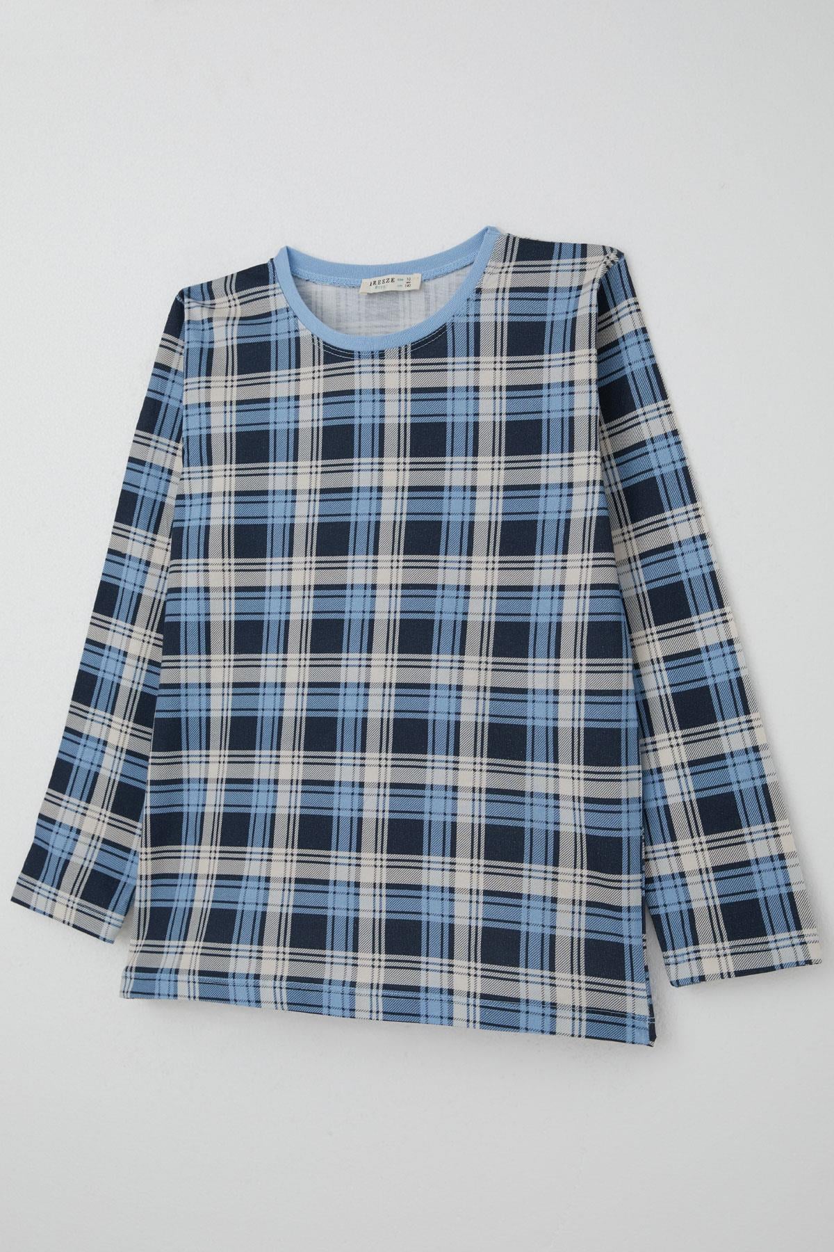 Breeze Erkek Çocuk Pijama Takımı Ekose Desenli Karışık Renk (9-12 Yaş)