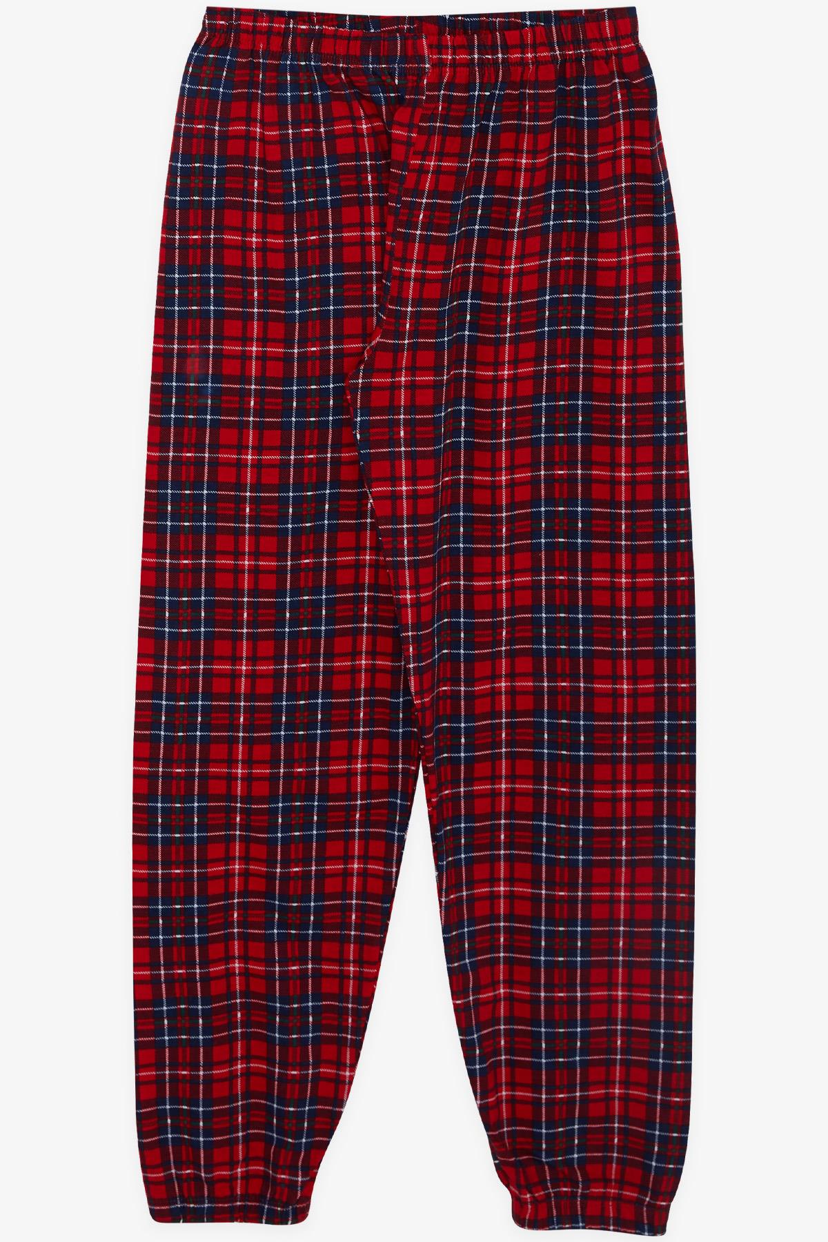 Breeze Erkek Çocuk Pijama Takımı Ekose Desenli Kırmızı (9-14 Yaş)