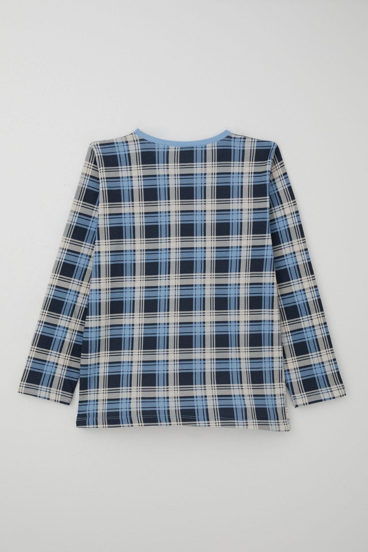 Breeze Erkek Çocuk Pijama Takımı Ekose Desenli Karışık Renk (9-12 Yaş)
