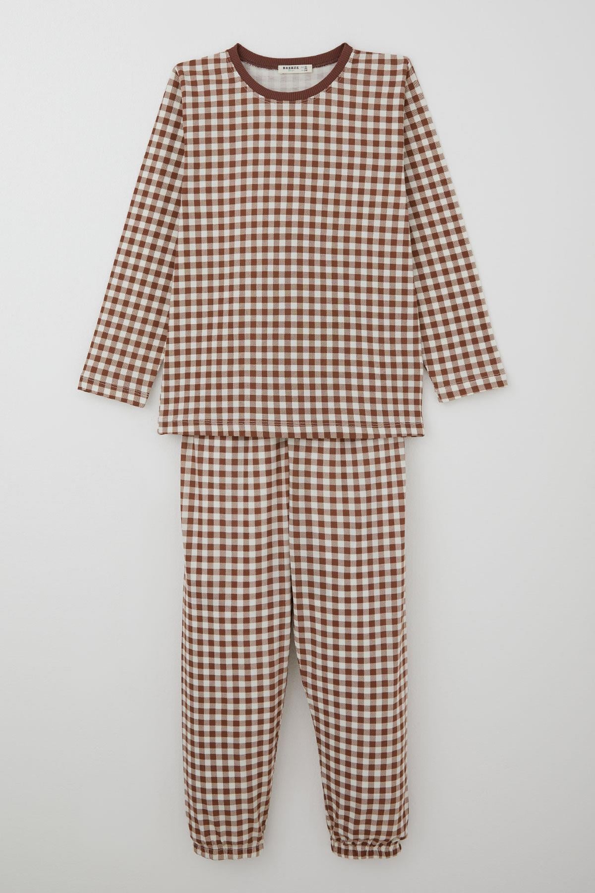 Breeze Erkek Çocuk Pijama Takımı Ekose Desenli Karışık Renk (9-12 Yaş)