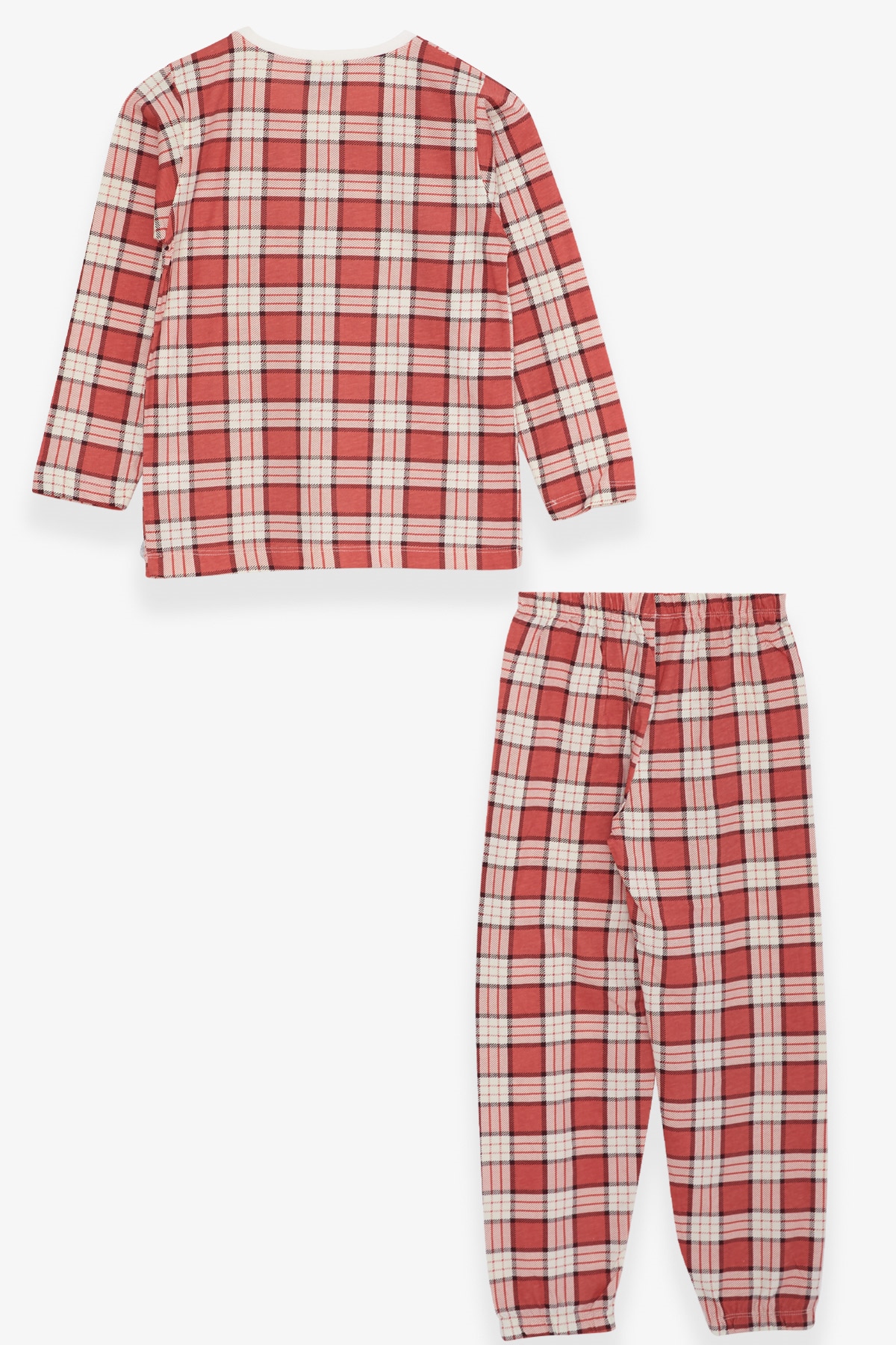 Breeze Erkek Çocuk Pijama Takımı Ekose Desenli Kiremit (4-8 Yaş)