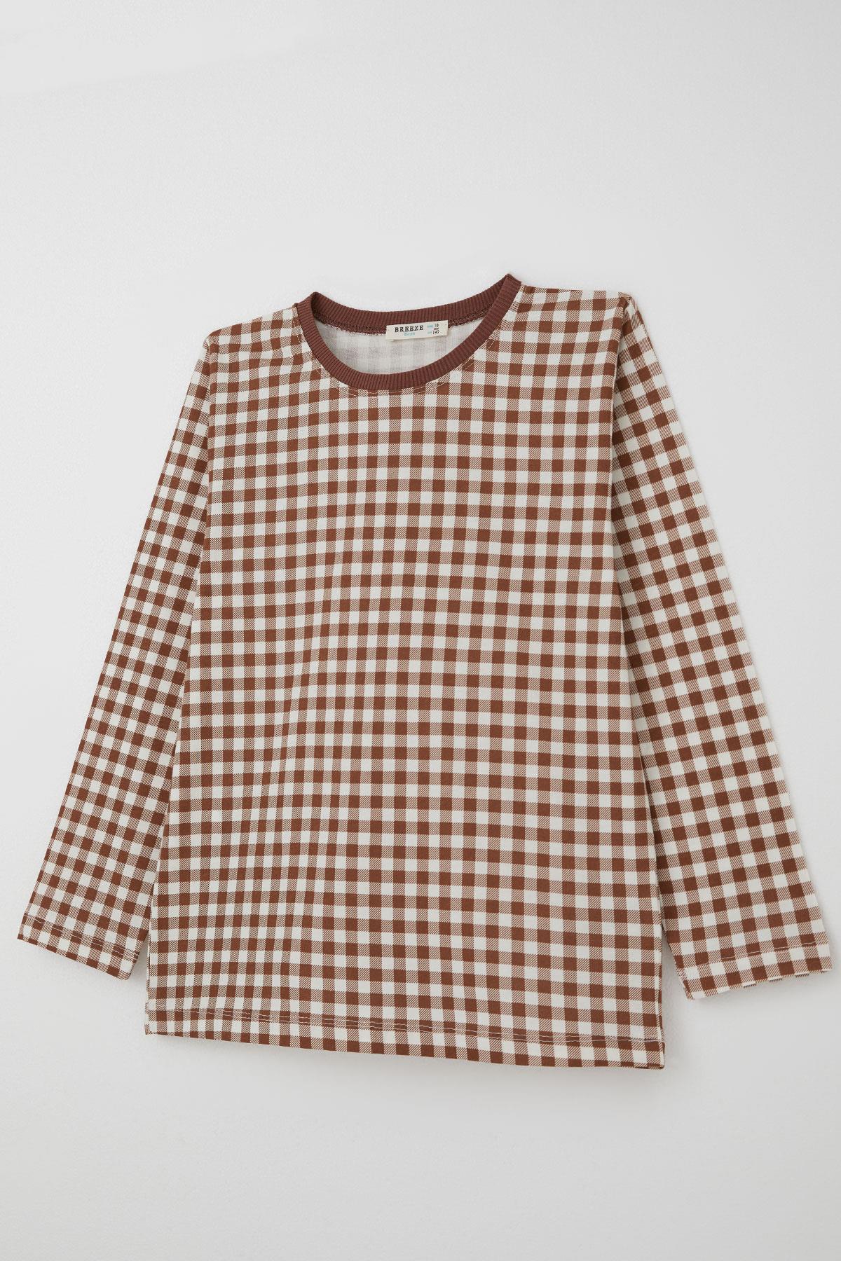 Breeze Erkek Çocuk Pijama Takımı Ekose Desenli Karışık Renk (9-12 Yaş)