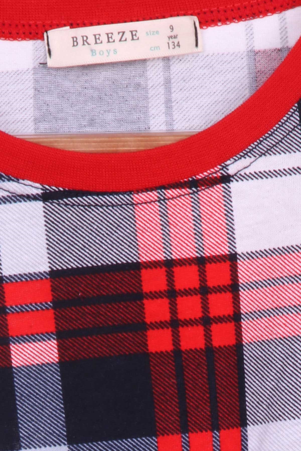 Breeze Erkek Çocuk Pijama Takımı Ekoseli Karışık Renk (9-12 Yaş)