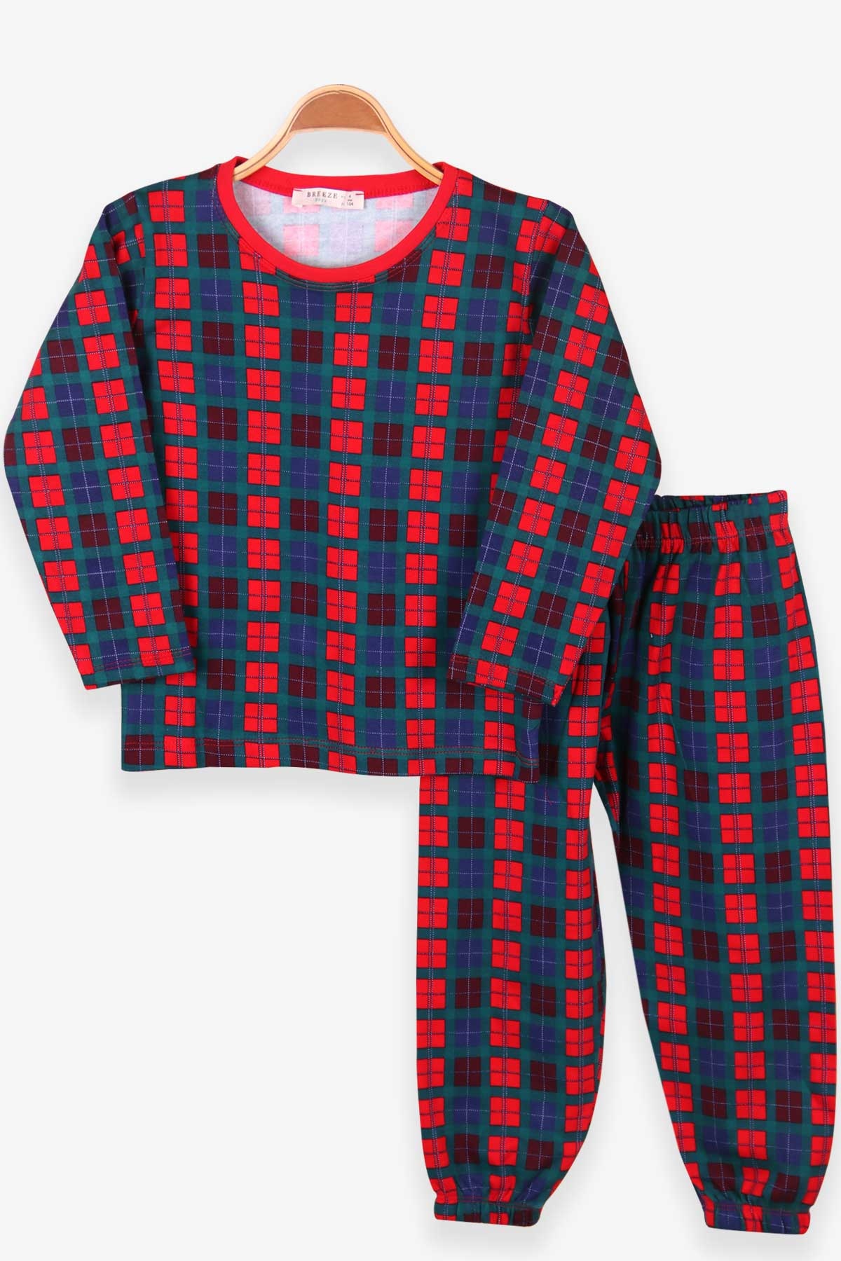 Breeze Erkek Çocuk Pijama Takımı Ekoseli Karışık Renk (4-6 Yaş)