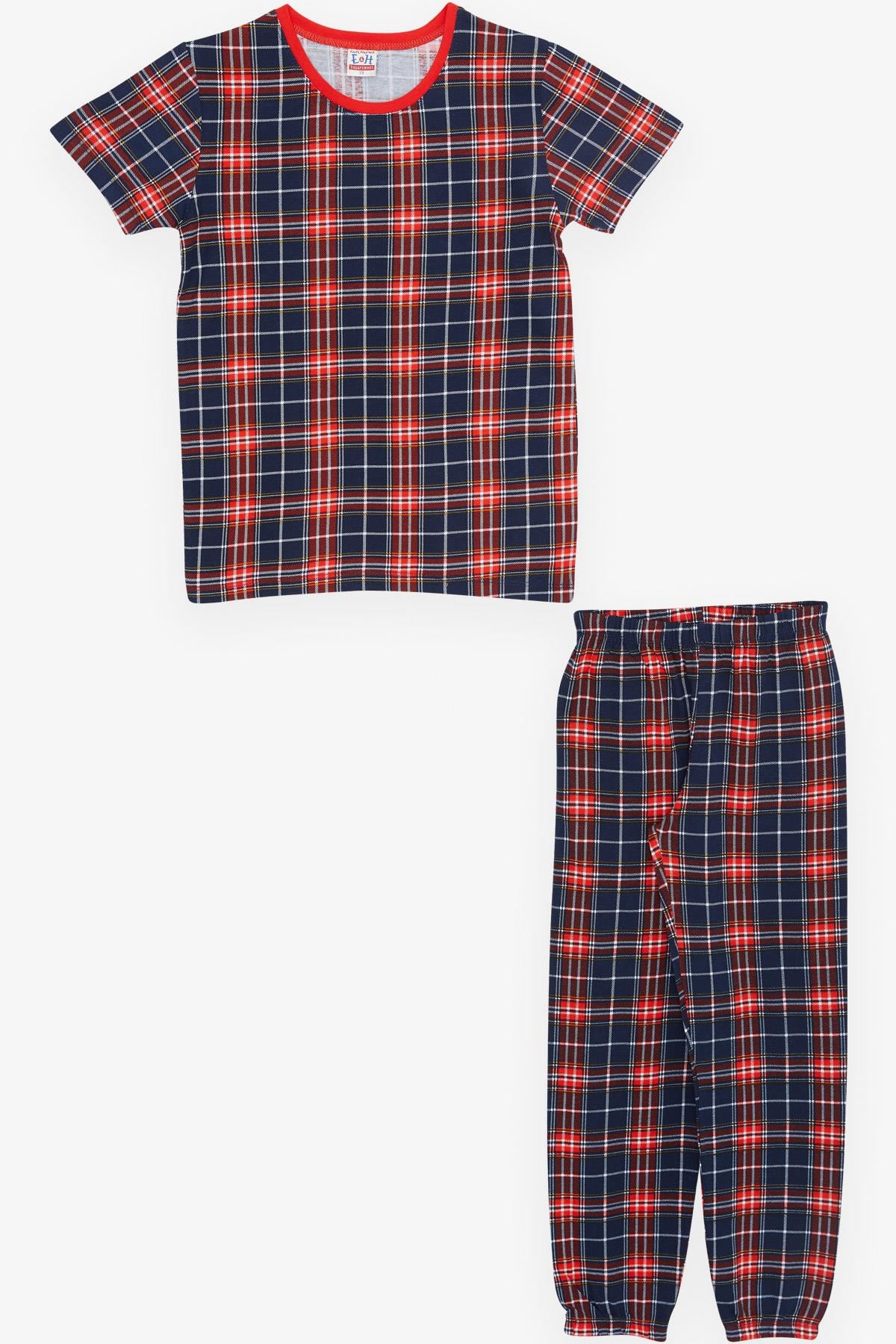 Breeze Erkek Çocuk Pijama Takımı Ekose Desenli Karışık Renk (4-8 Yaş)