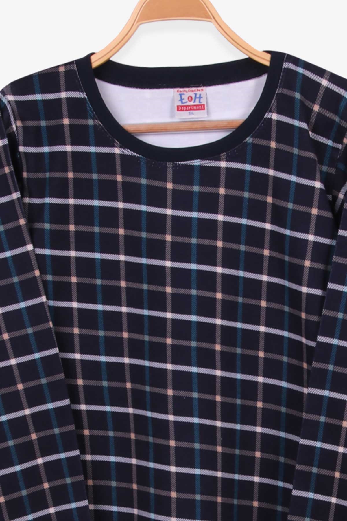 Breeze Erkek Çocuk Pijama Takımı Ekoseli Lacivert (9-14 Yaş)