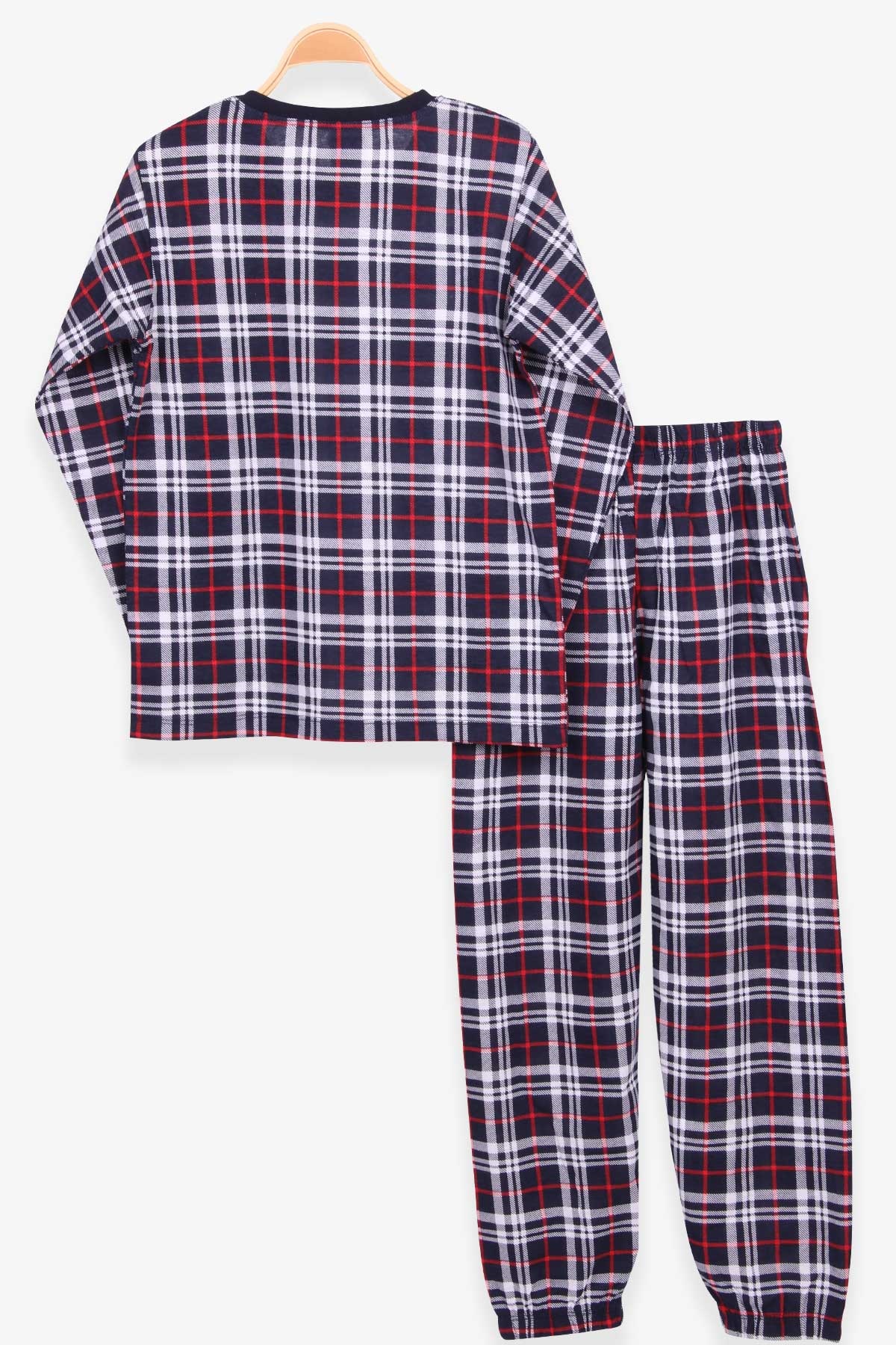 Breeze Erkek Çocuk Pijama Takımı Ekose Desenli Lacivert (9-12 Yaş)