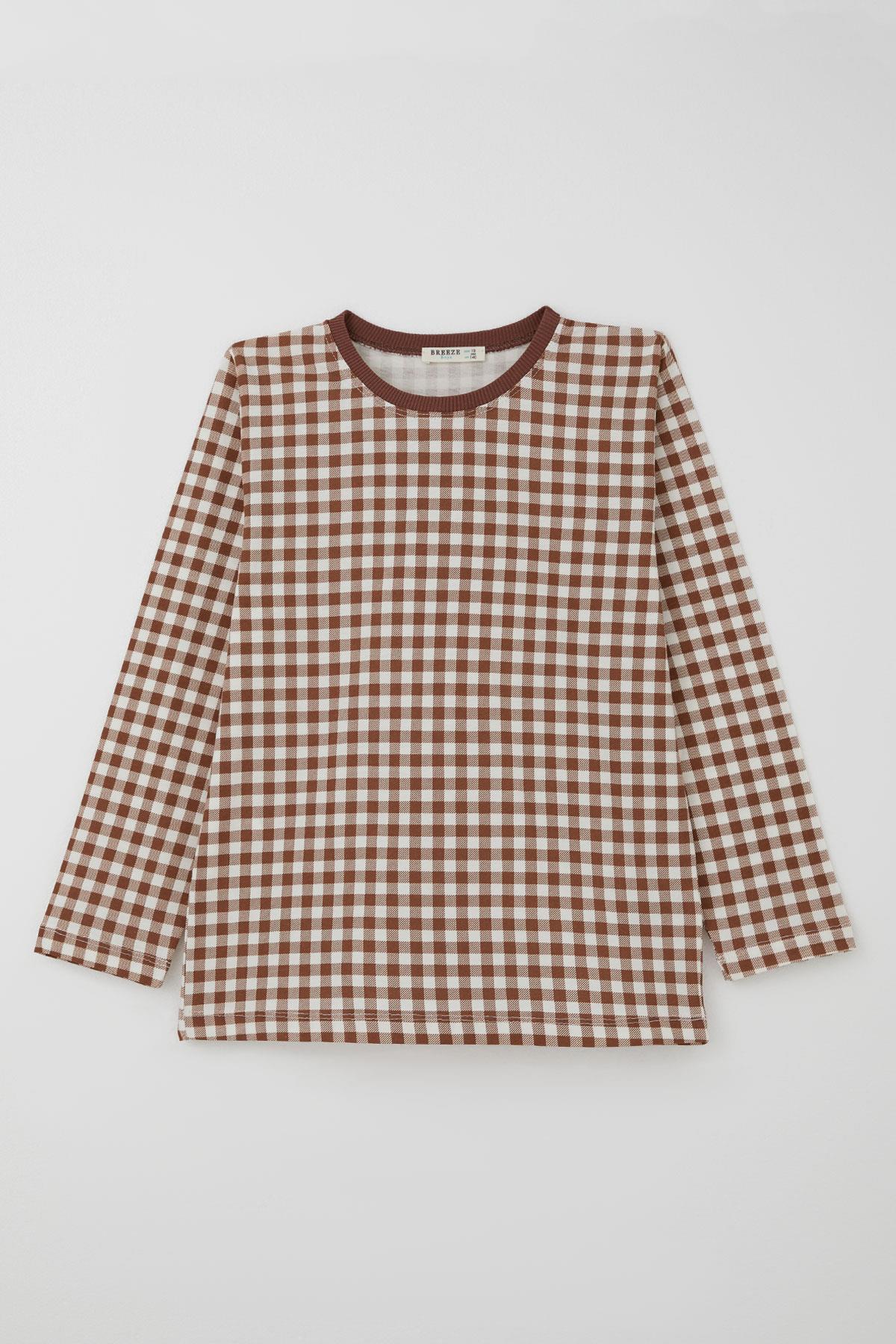 Breeze Erkek Çocuk Pijama Takımı Ekose Desenli Karışık Renk (9-12 Yaş)