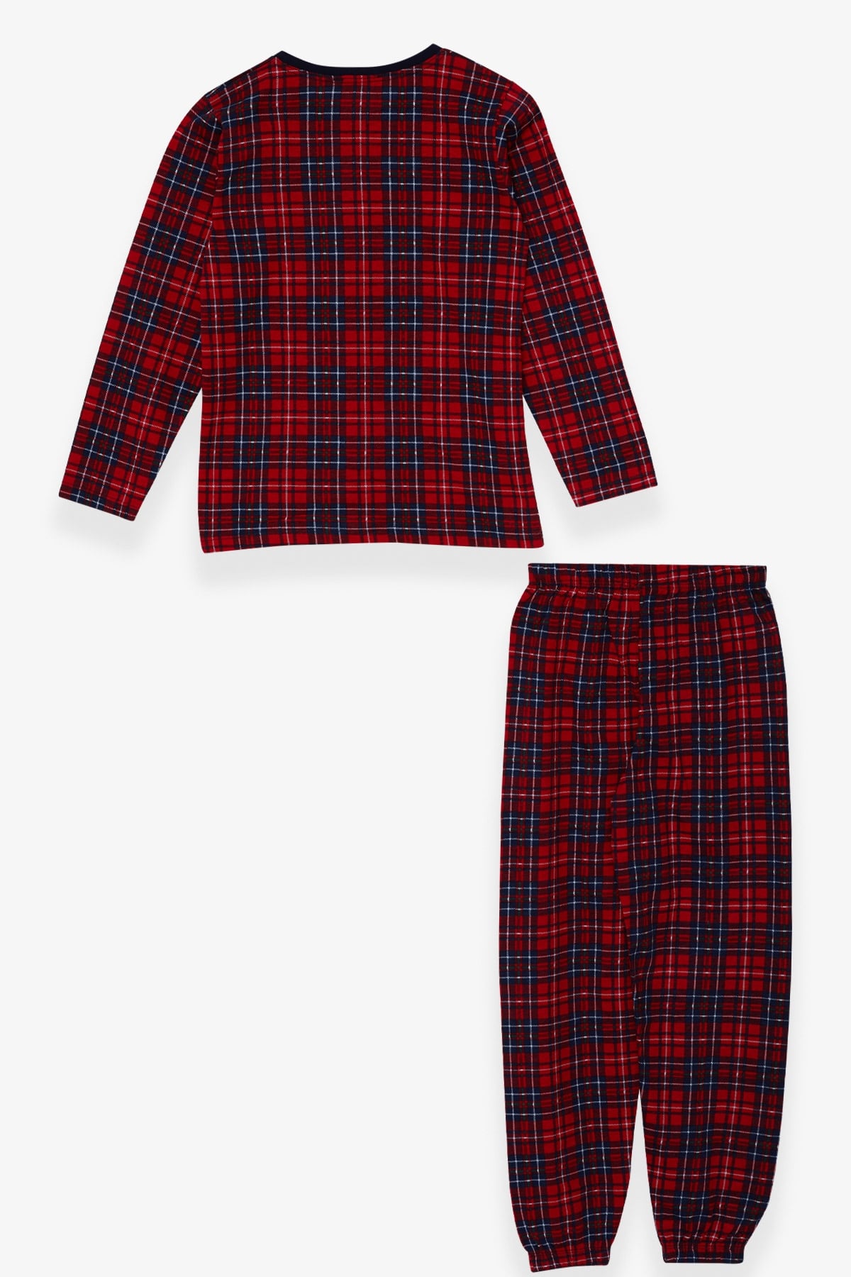 Breeze Erkek Çocuk Pijama Takımı Ekose Desenli Kırmızı (4-8 Yaş)