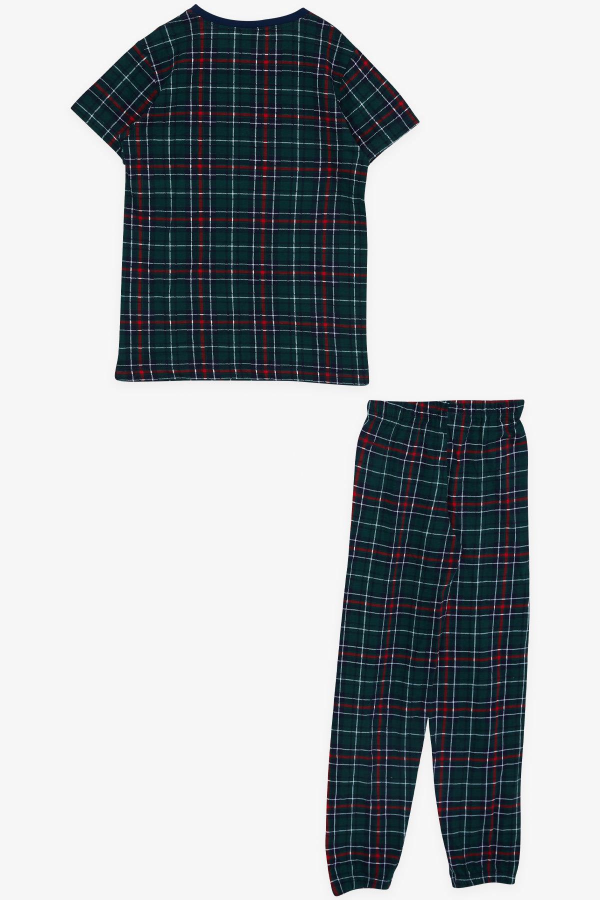 Breeze Erkek Çocuk Pijama Takımı Ekose Desenli Yeşil (4-8 Yaş)