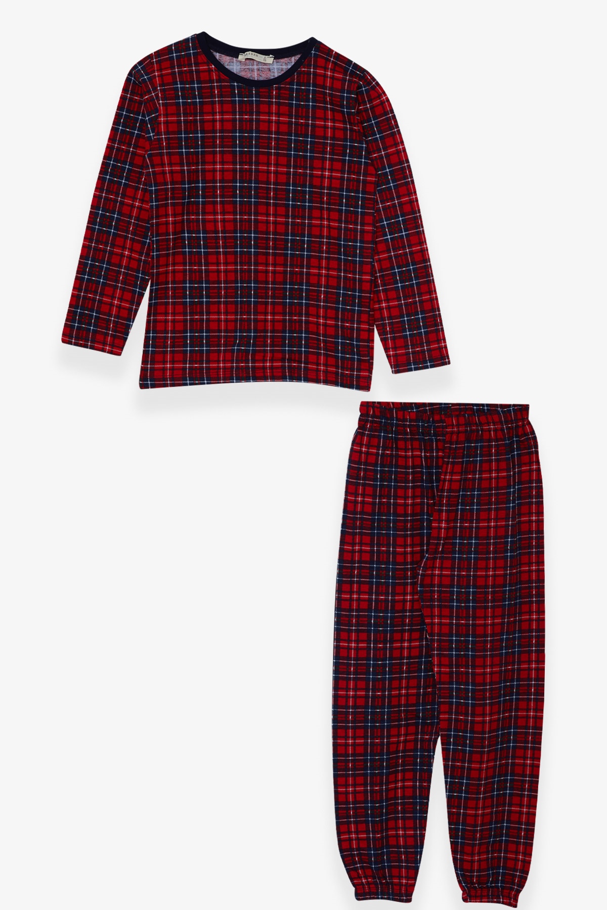 Breeze Erkek Çocuk Pijama Takımı Ekose Desenli Kırmızı (4-8 Yaş)