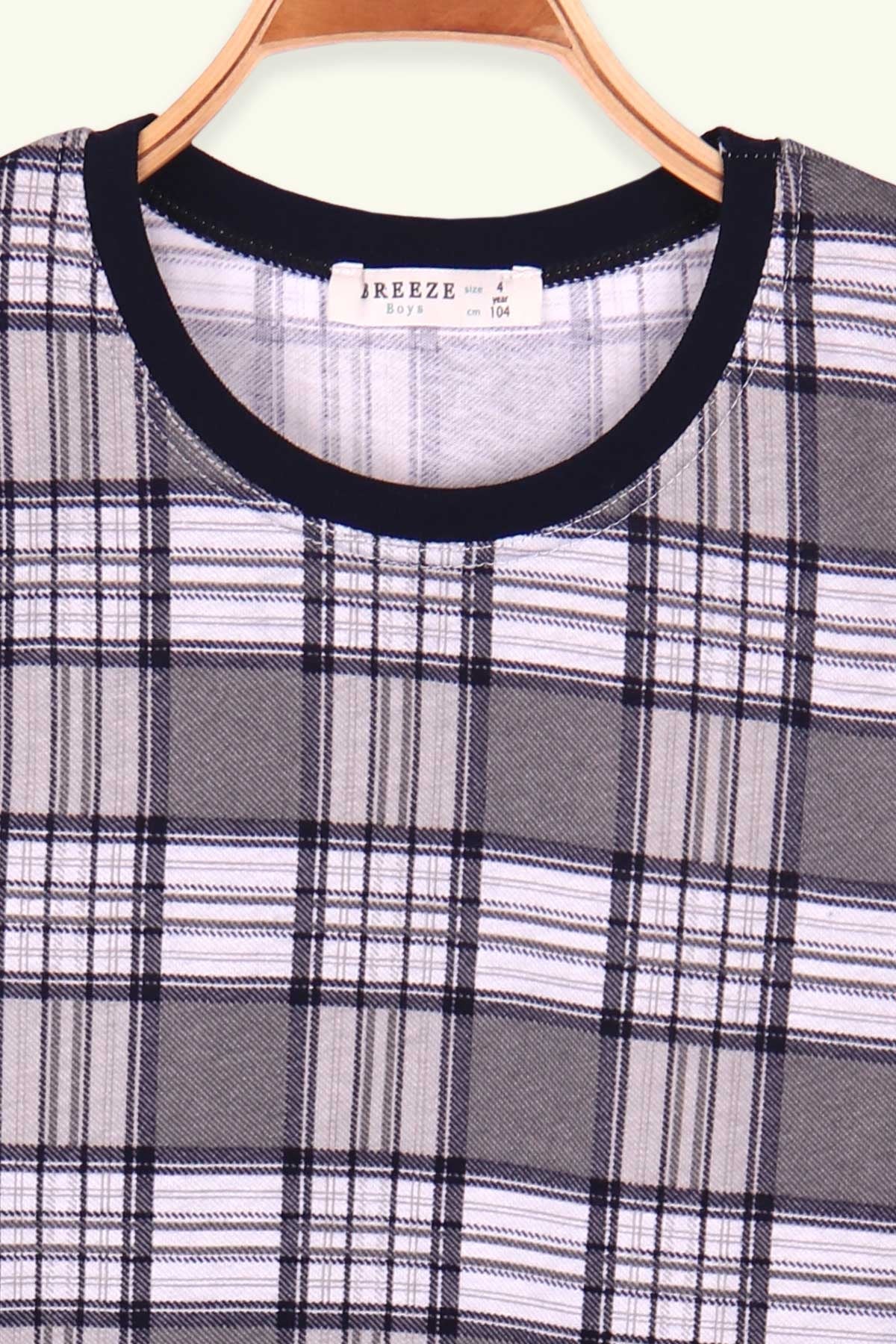 Breeze Erkek Çocuk Pijama Takımı Ekoseli Karışık Renk (4-8 Yaş)