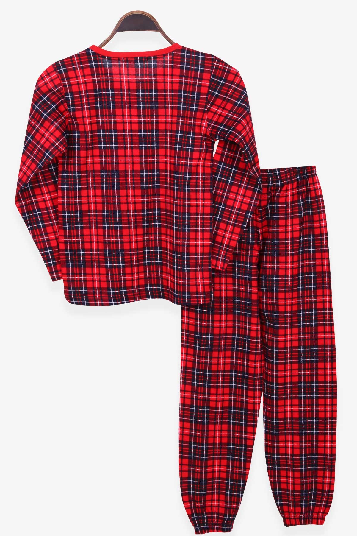 Breeze Erkek Çocuk Pijama Takımı Ekoseli Kırmızı (9-12 Yaş)