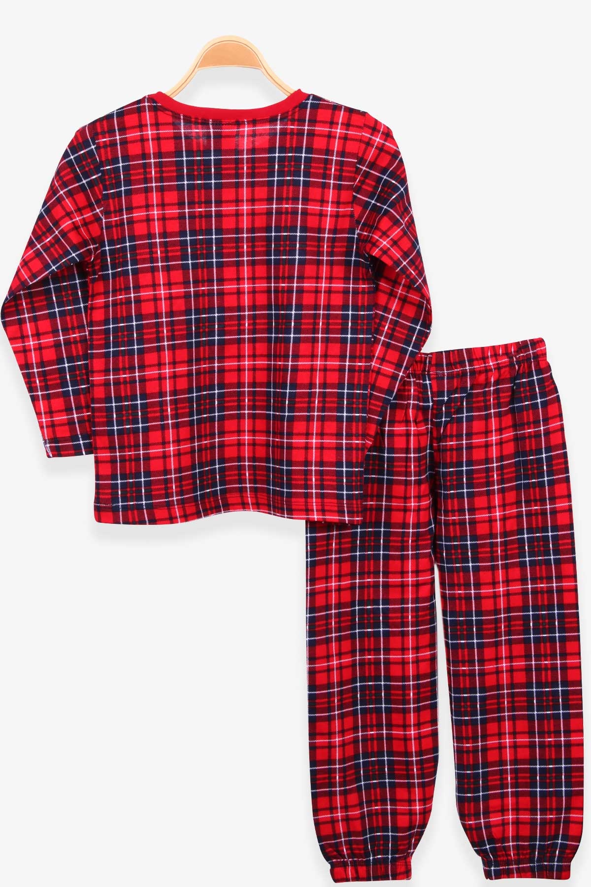 Breeze Erkek Çocuk Pijama Takımı Ekoseli Kırmızı (4-8 Yaş)
