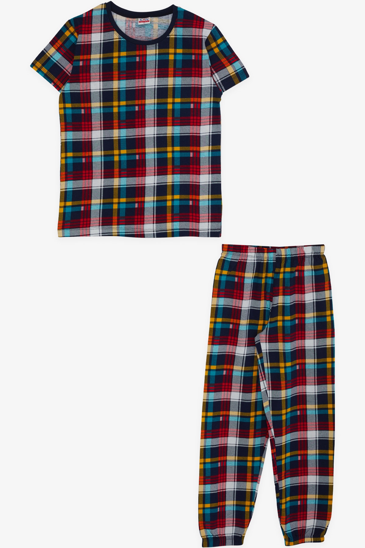 Breeze Erkek Çocuk Pijama Takımı Ekose Desenli Karışık Renk (4-8 Yaş)