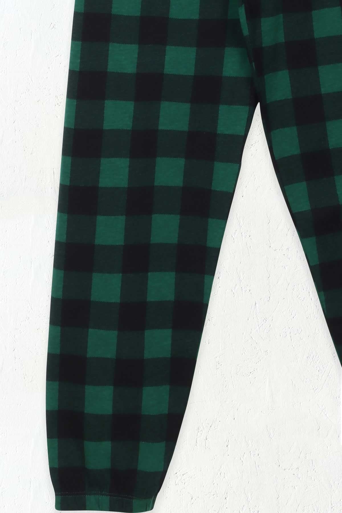 Breeze Erkek Çocuk Pijama Takımı Ekose Desenli Yeşil (9-12 Yaş)