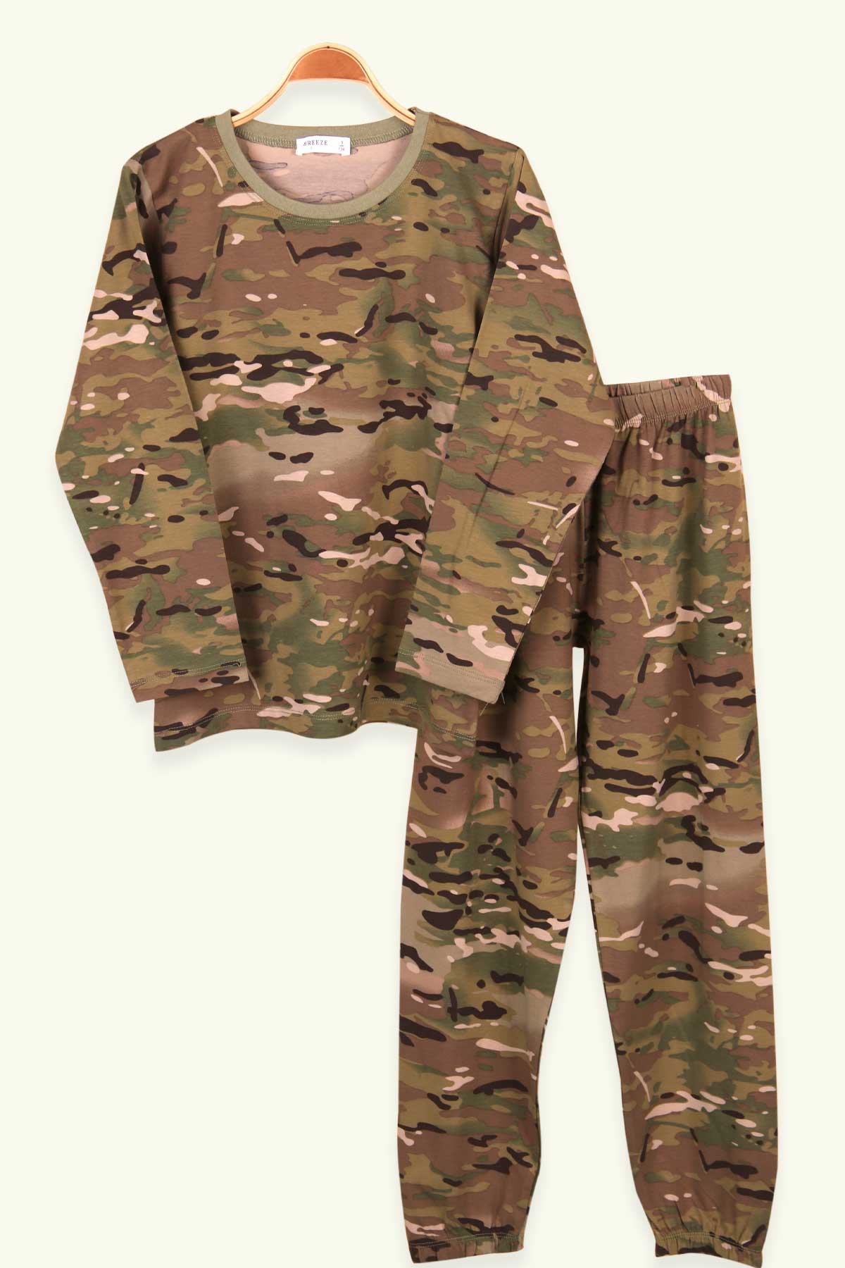 Breeze Erkek Çocuk Pijama Takımı Ekoseli Antrasit (9-12 Yaş)