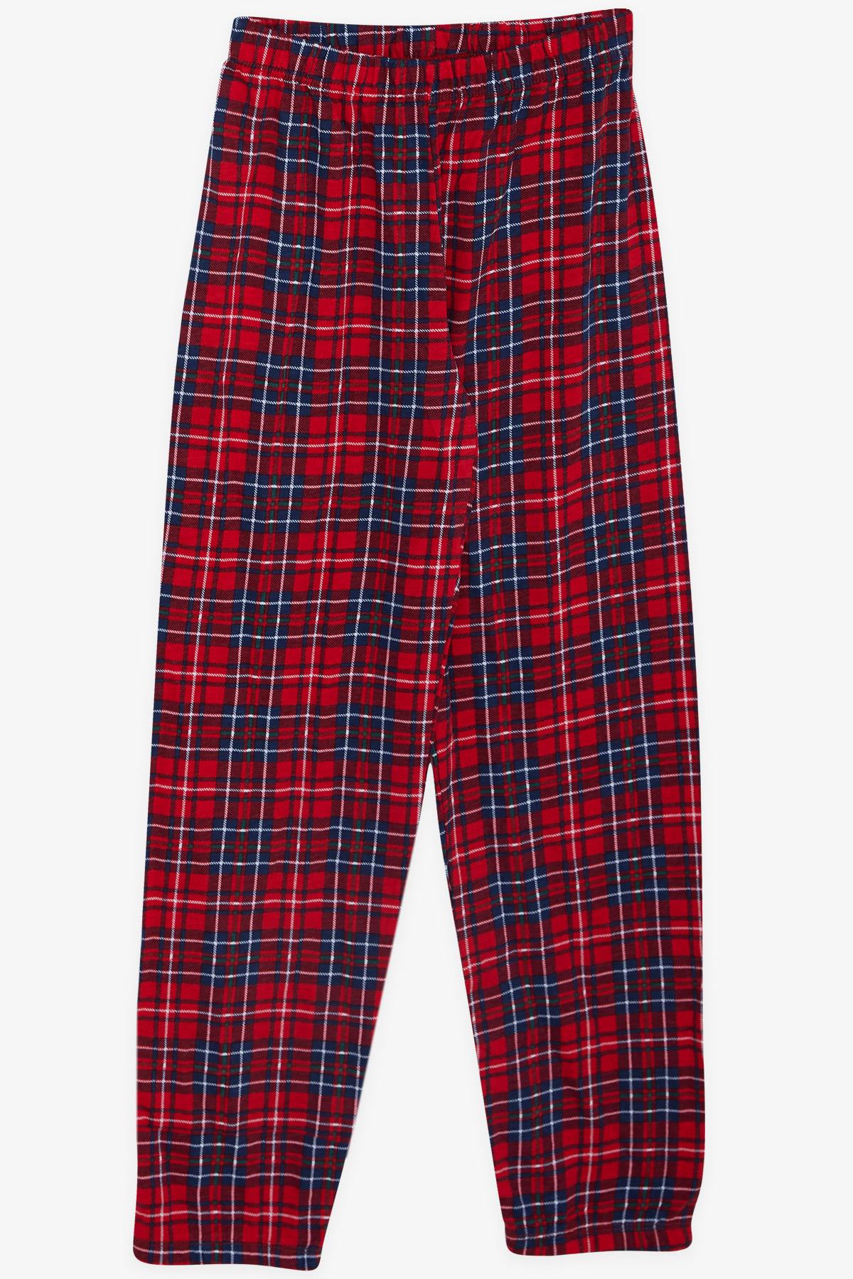 Breeze Erkek Çocuk Pijama Takımı Ekose Desenli Kırmızı (4-8 Yaş)