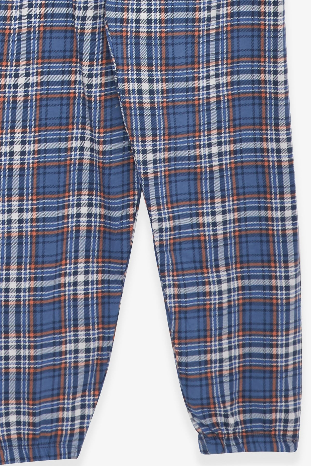 Breeze Erkek Çocuk Pijama Takımı Ekose Desenli Mavi (4-8 Yaş)