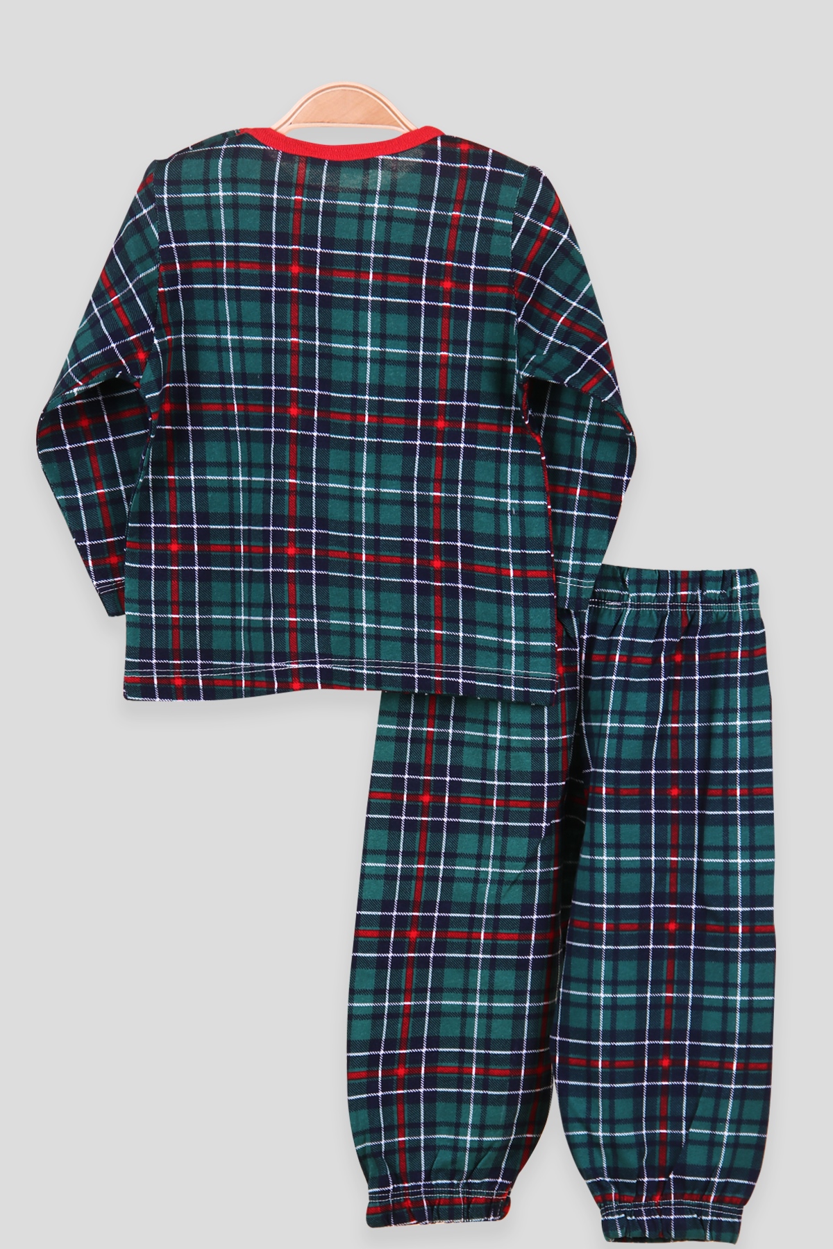 Breeze Erkek Çocuk Pijama Takımı Ekoseli Yeşil (1-4 Yaş)