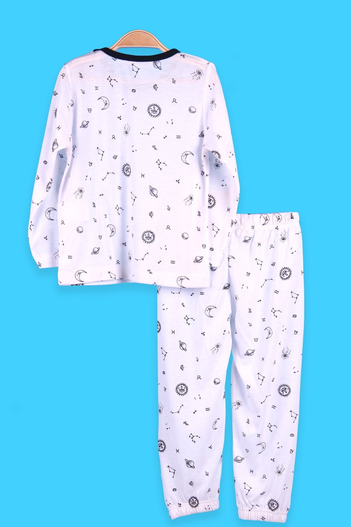 Breeze Erkek Çocuk Pijama Takımı Galaksi Temalı Ekru (2-6 Yaş)