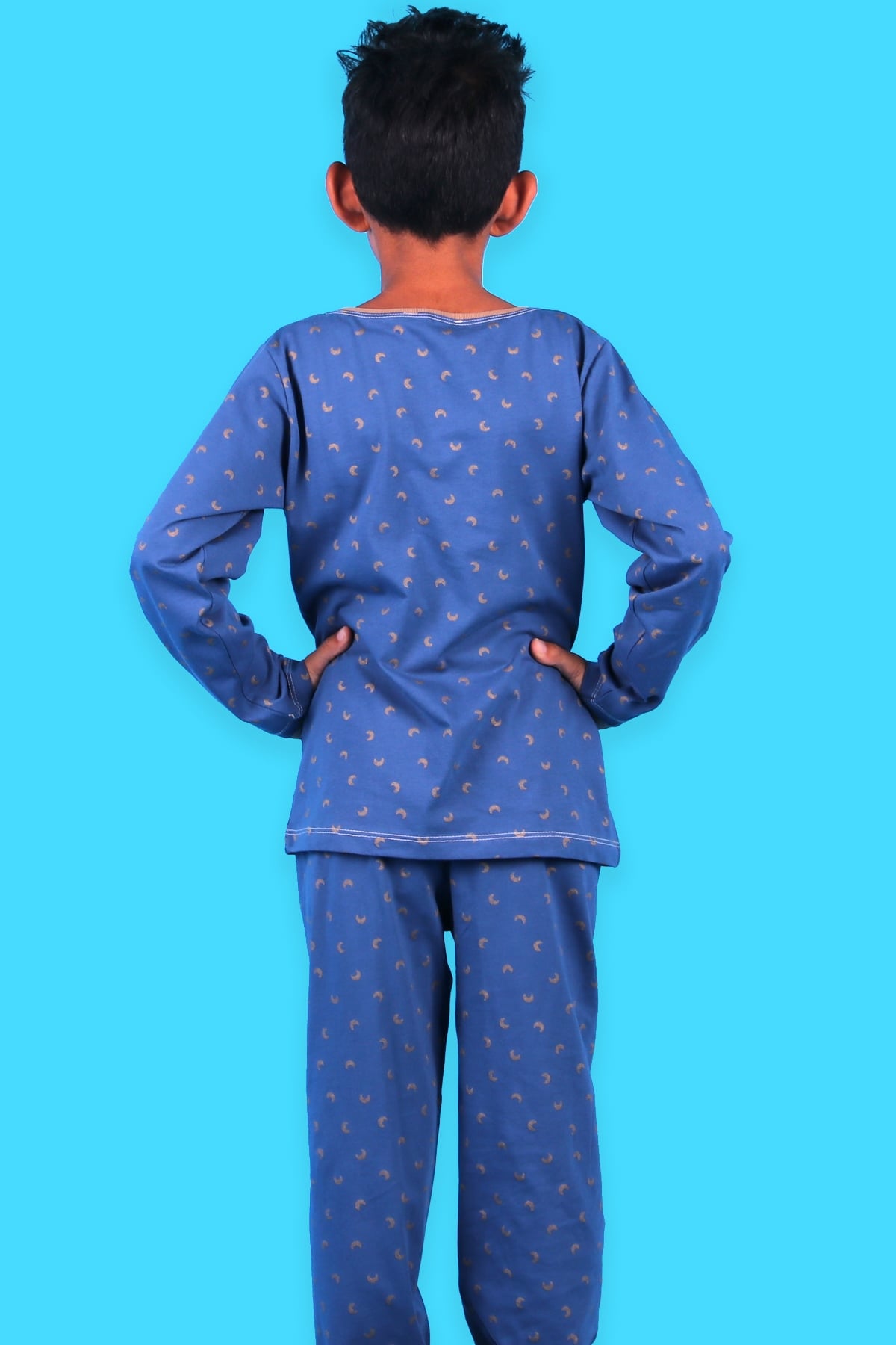 Breeze Erkek Çocuk Pijama Takımı Gece Temalı Koyu Mavi (6-10 Yaş)