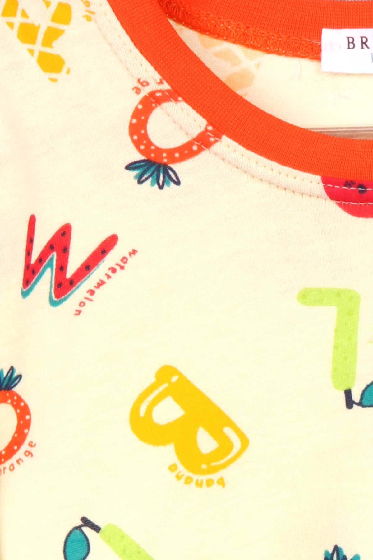 Breeze Erkek Çocuk Pijama Takımı Harf Desenli Sarı (4-8 Yaş)