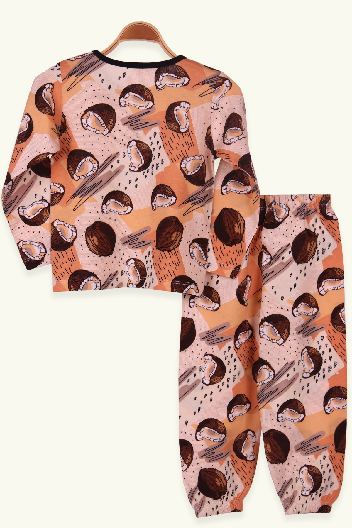 Breeze Erkek Çocuk Pijama Takımı Hindistan Cevizi Desenli Hardal Sarı (4-8 Yaş)