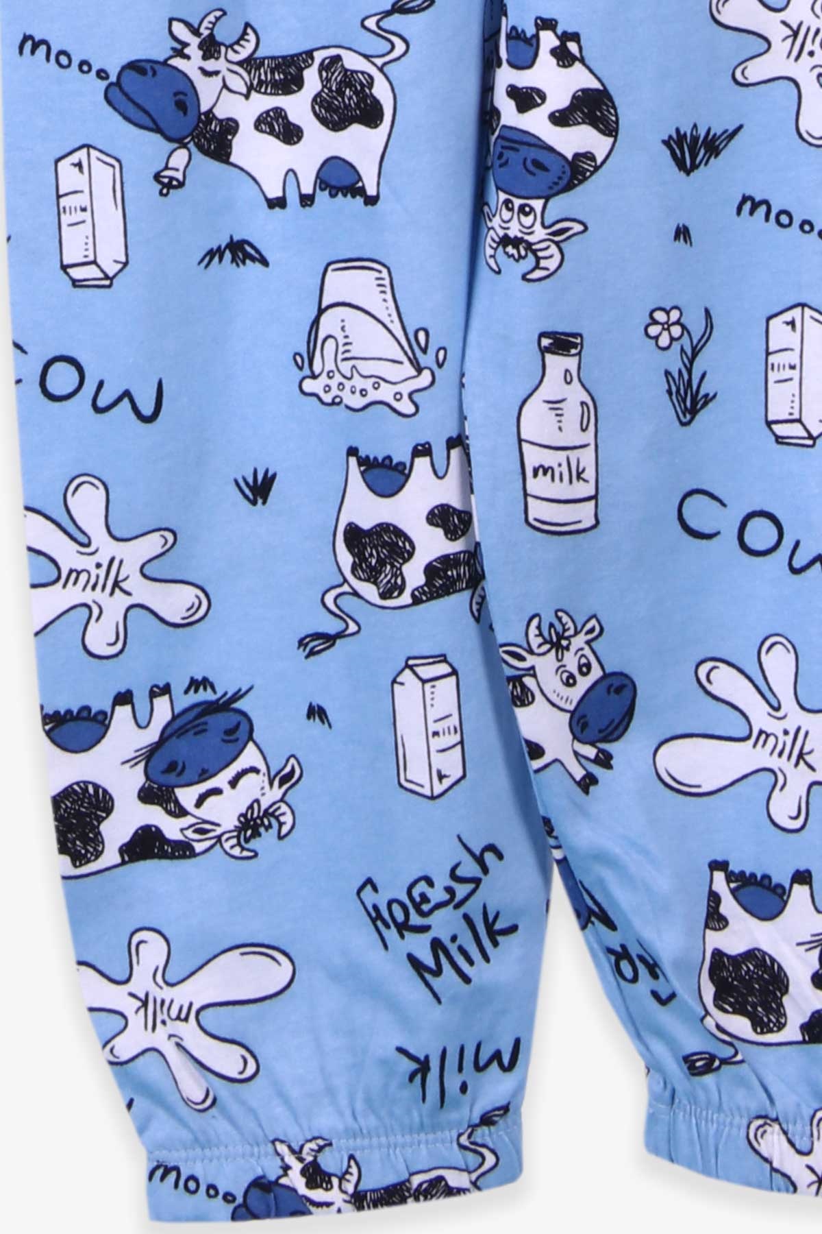 Breeze Erkek Çocuk Pijama Takımı İnek Desenli Mavi (4-8 Yaş)