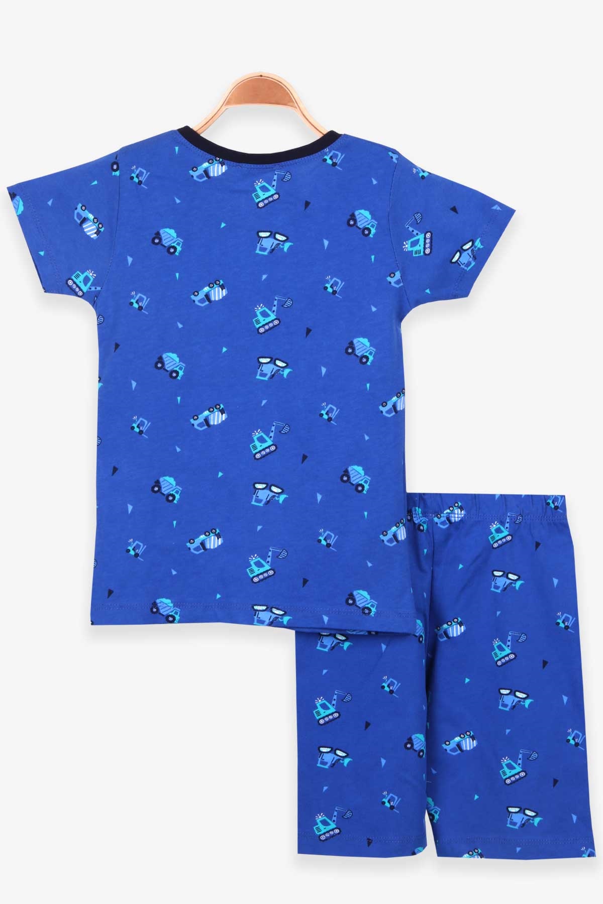 Breeze Erkek Çocuk Pijama Takımı İş Makineleri Desenli Koyu Mavi (4-8 Yaş)