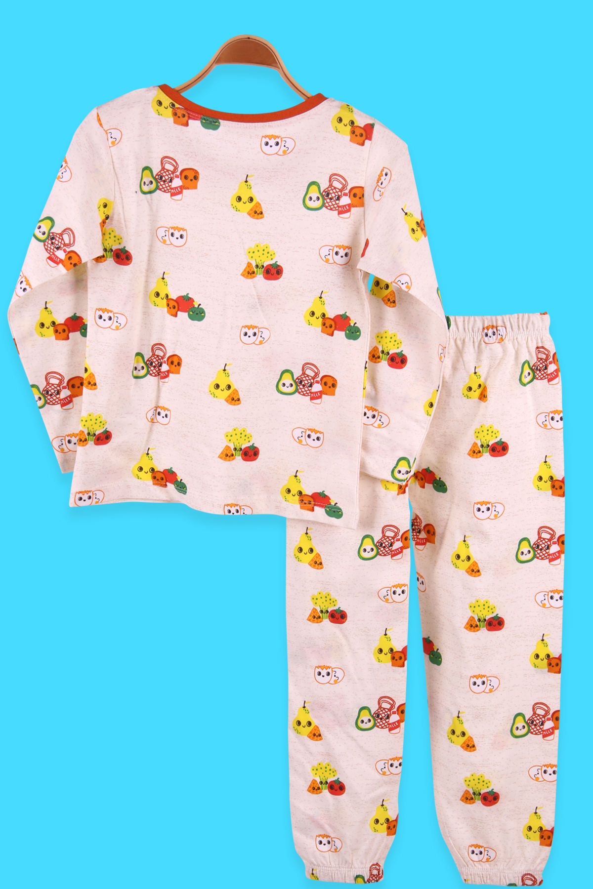 Breeze Erkek Çocuk Pijama Takımı Kahvaltı Temalı Krem (6-10 Yaş)