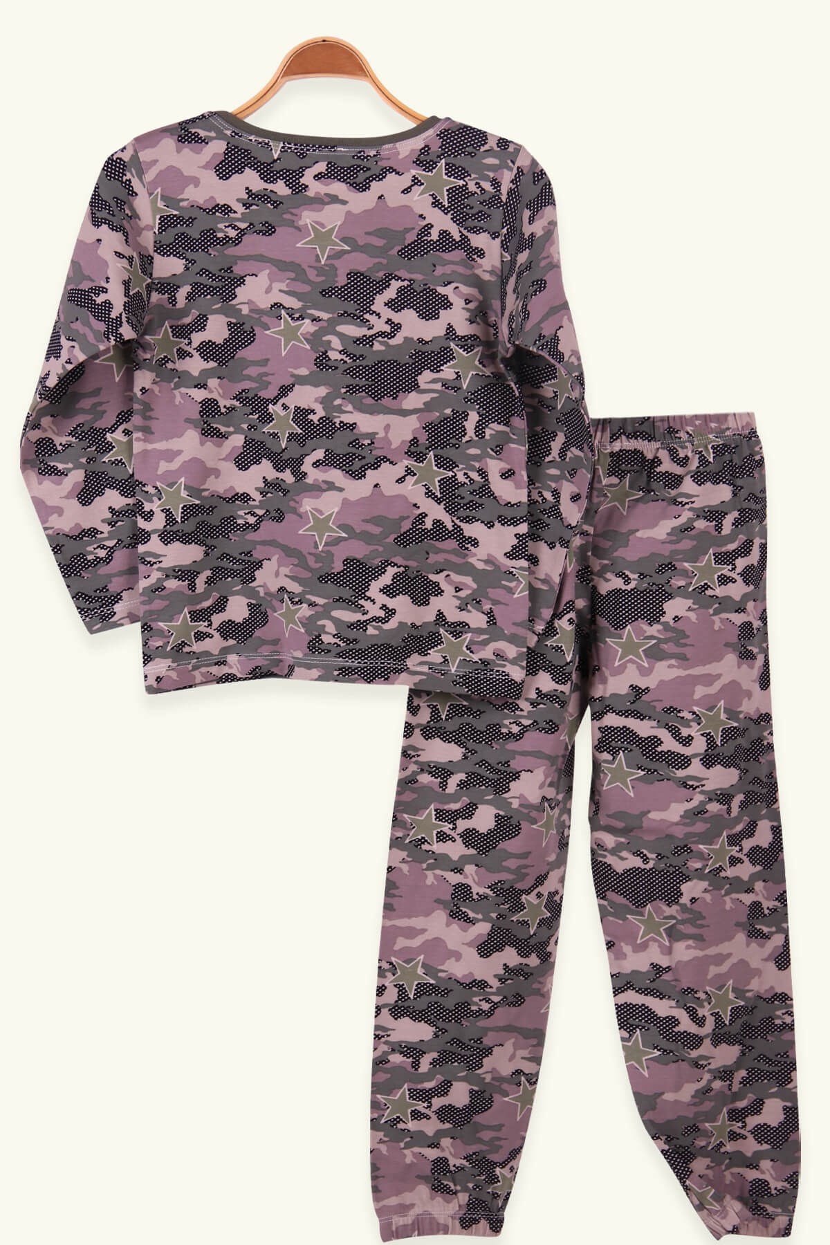 Breeze Erkek Çocuk Pijama Takımı Kamuflaj Desenli Haki Yeşil (7 Yaş)