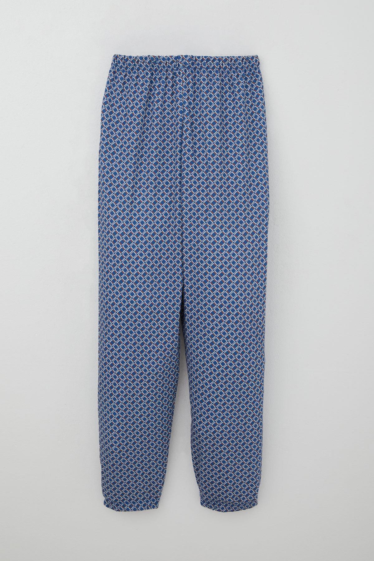 Breeze Erkek Çocuk Pijama Takımı Kare Desenli Mavi (9-12 Yaş)