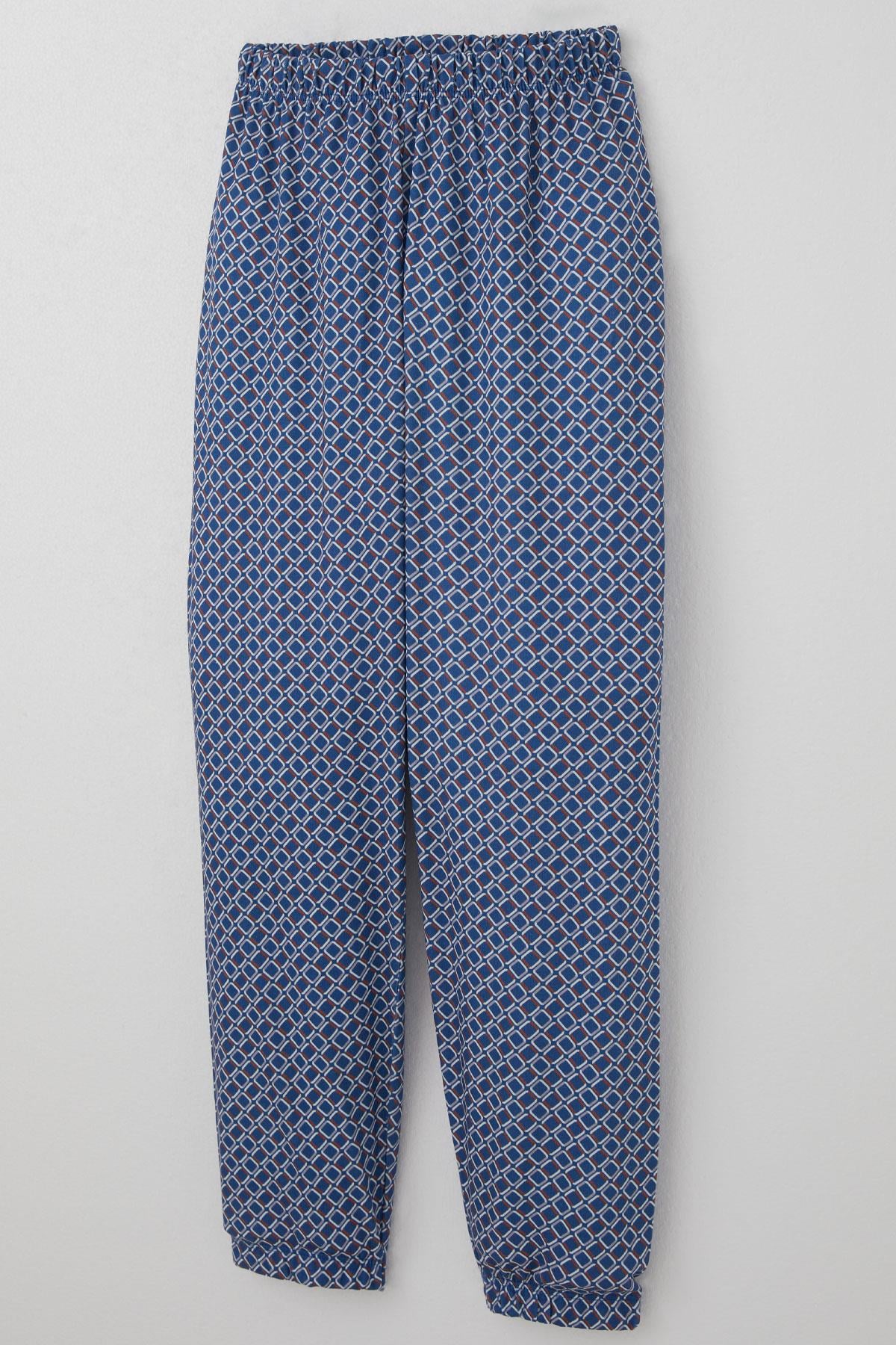 Breeze Erkek Çocuk Pijama Takımı Kare Desenli Mavi (4-8 Yaş)