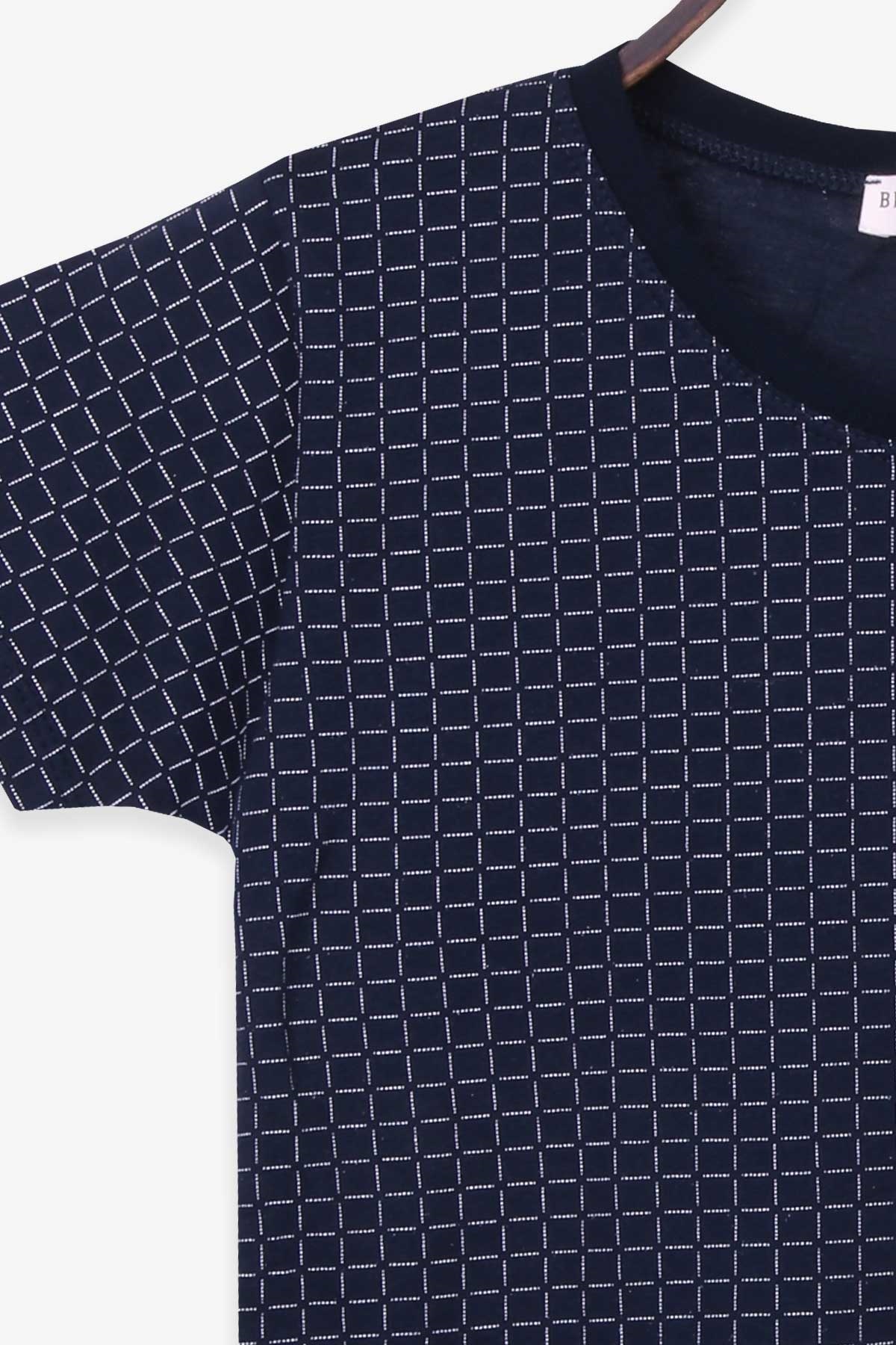 Breeze Erkek Çocuk Pijama Takımı Kare Desenli Lacivert (9-12 Yaş)