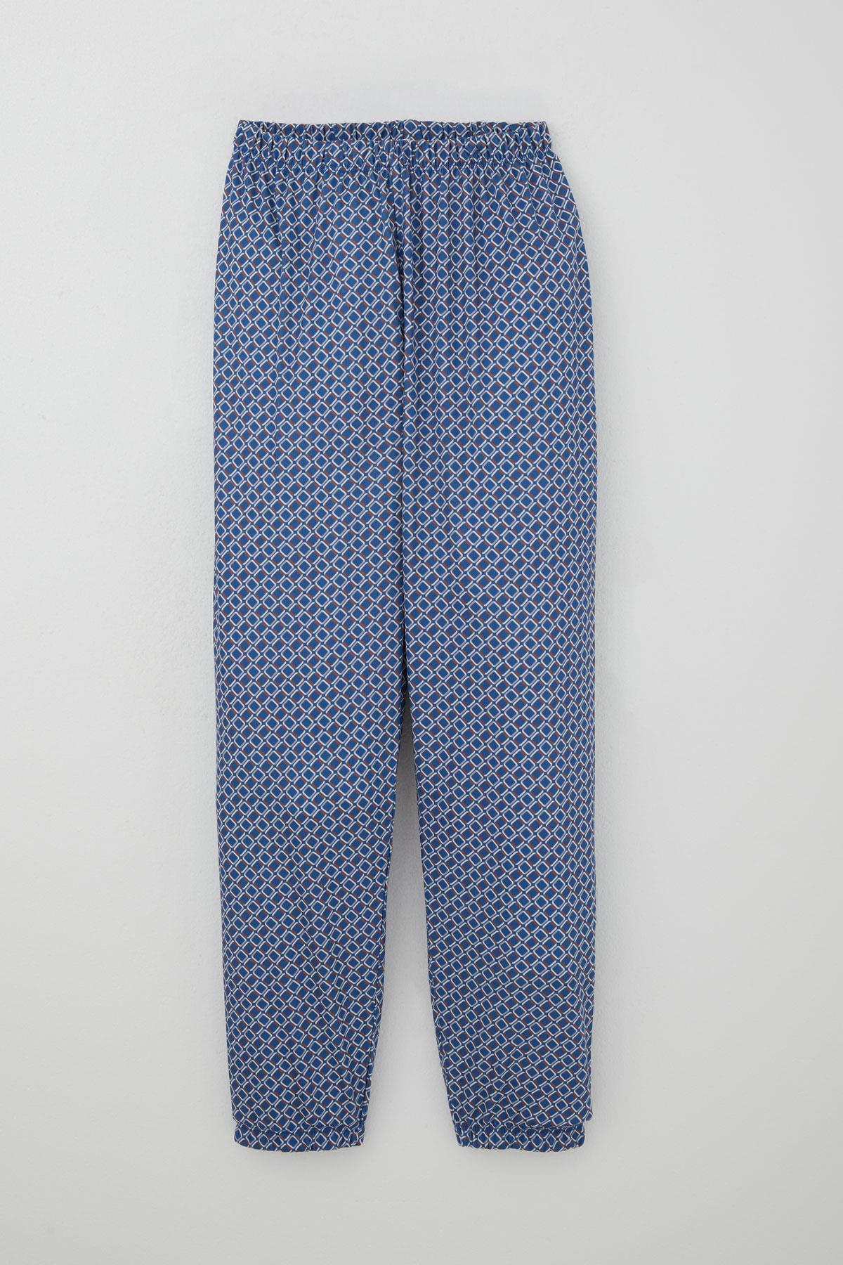 Breeze Erkek Çocuk Pijama Takımı Kare Desenli Mavi (9-12 Yaş)