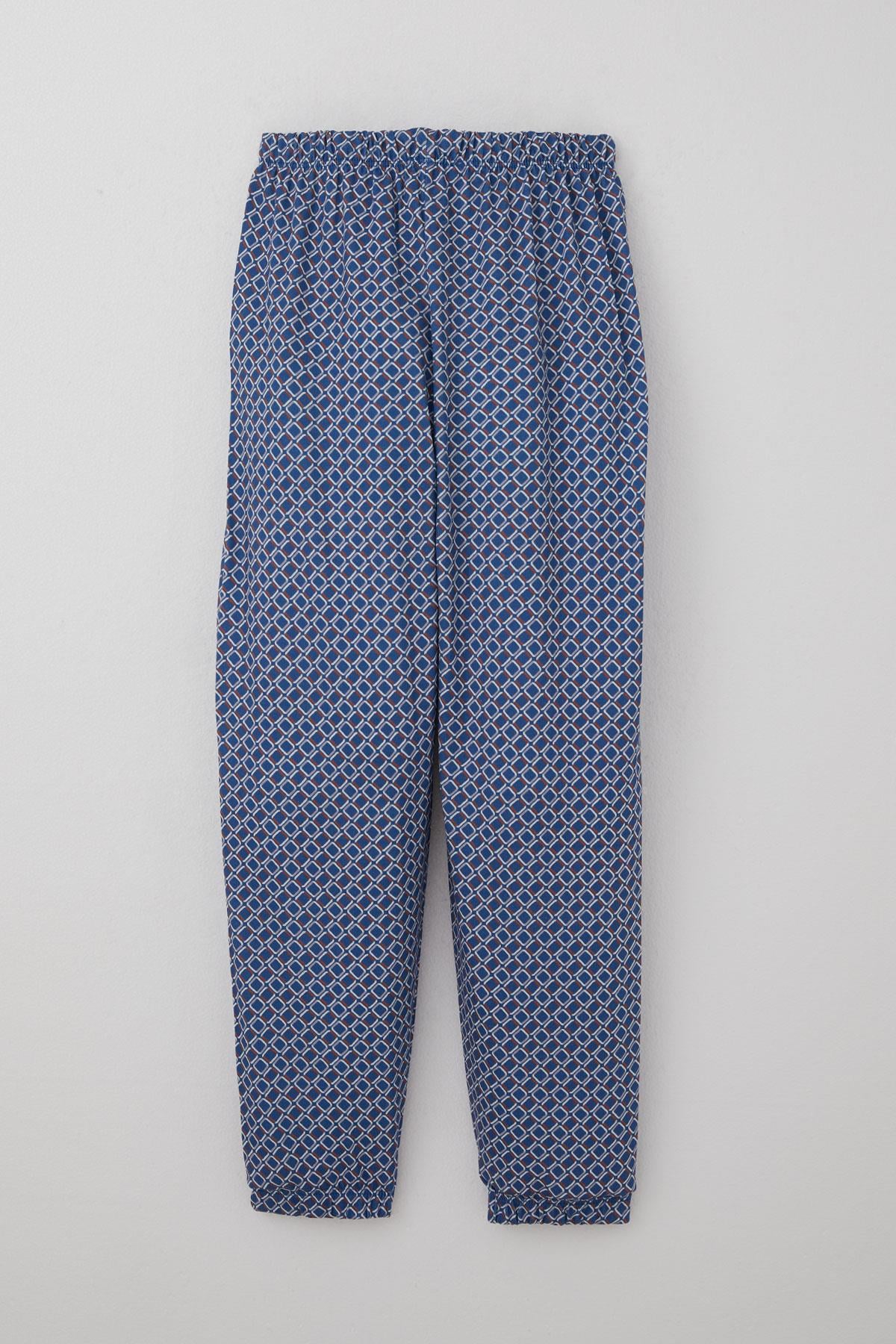Breeze Erkek Çocuk Pijama Takımı Kare Desenli Mavi (4-8 Yaş)