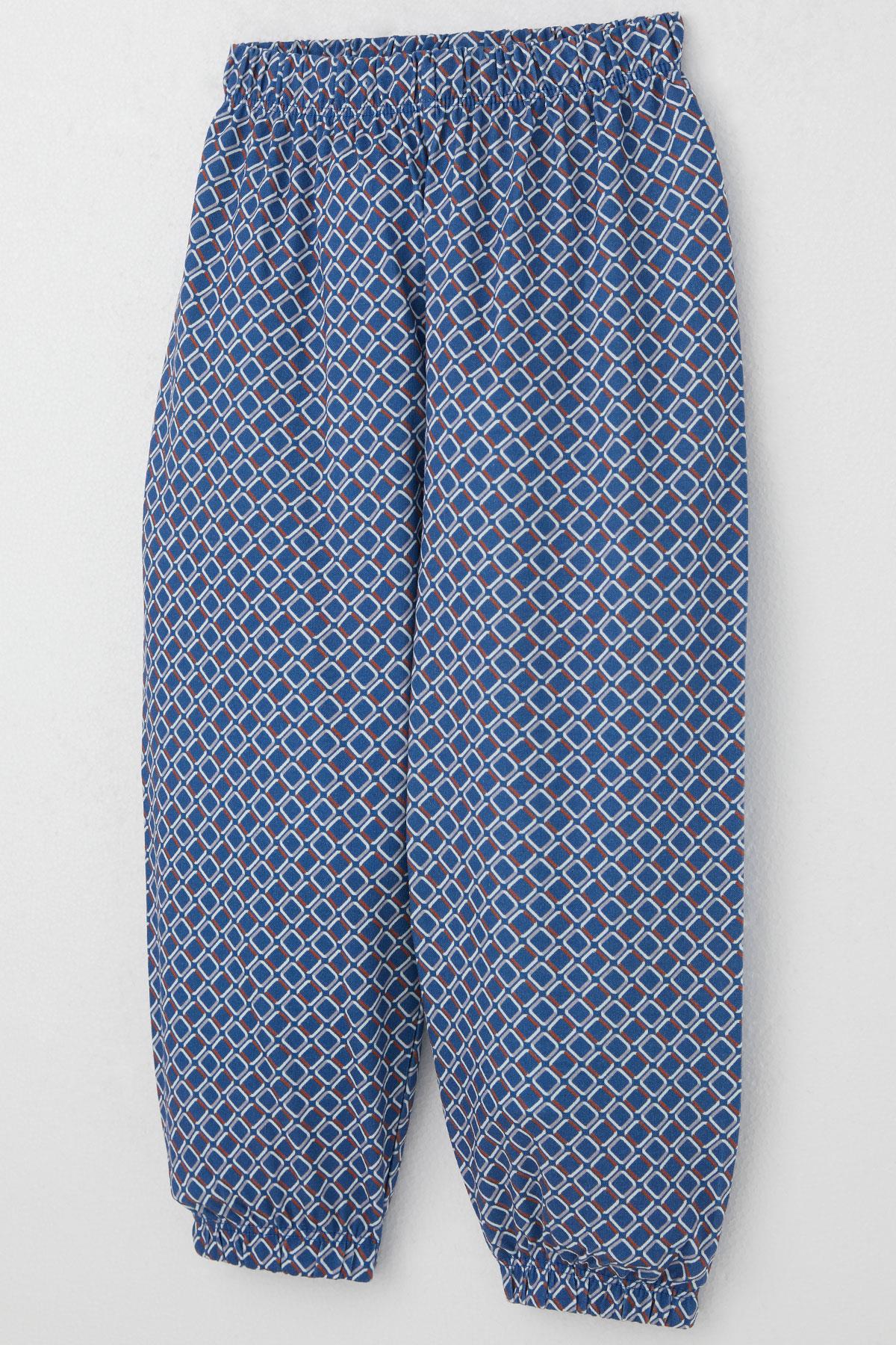 Breeze Erkek Çocuk Pijama Takımı Kare Desenli Mavi (1-3 Yaş)