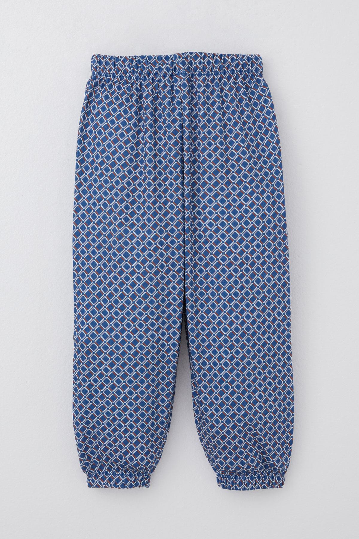 Breeze Erkek Çocuk Pijama Takımı Kare Desenli Mavi (1-3 Yaş)