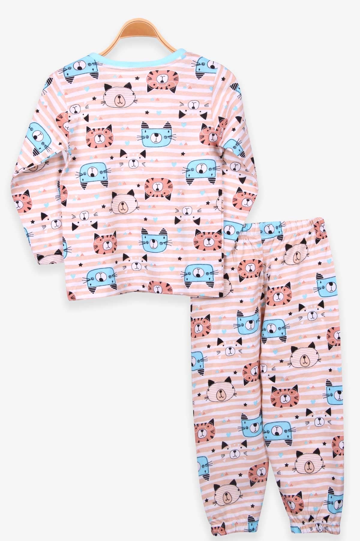 Breeze Erkek Çocuk Pijama Takımı Kedi Desenli Karışık Renk (4-8 Yaş)