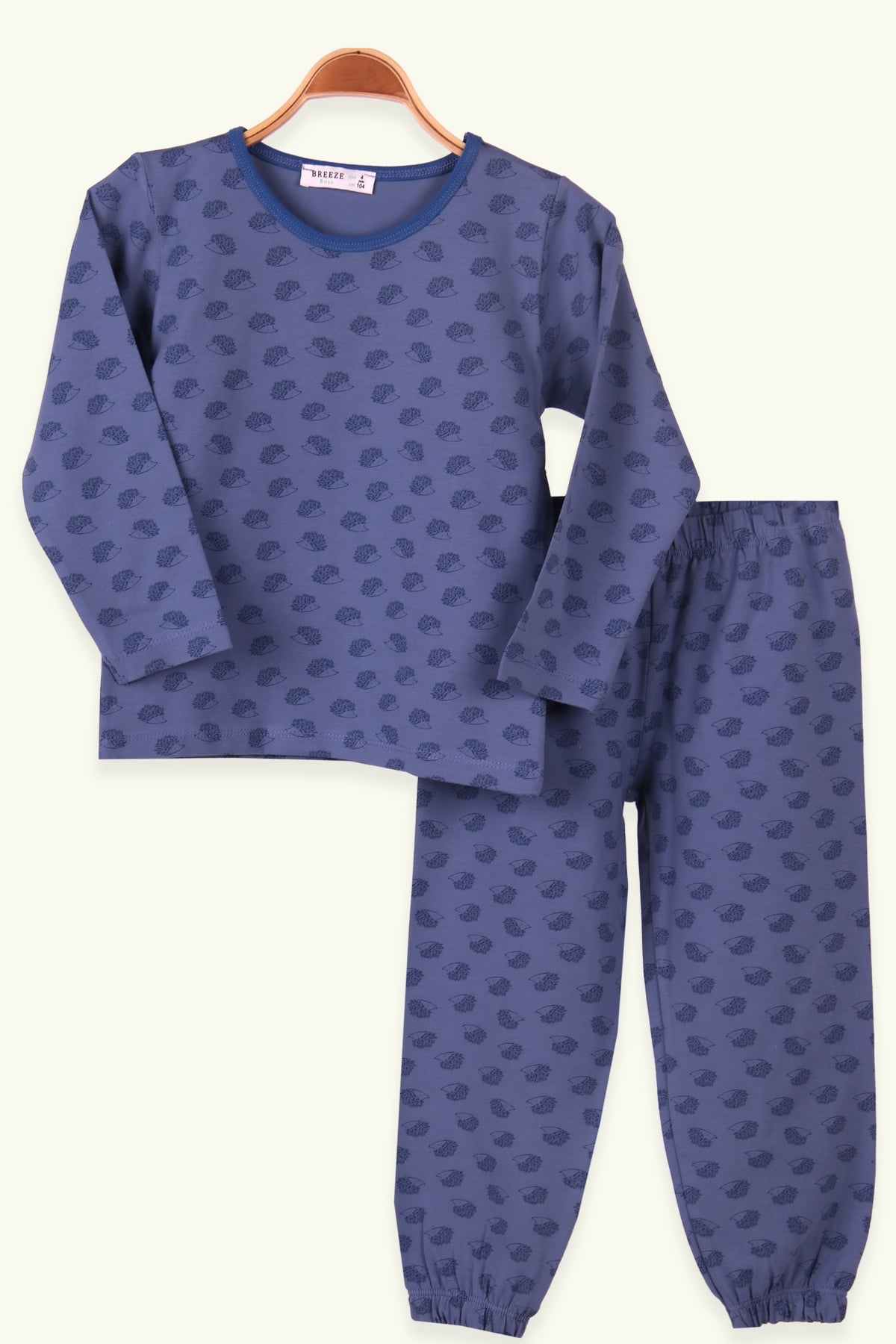 Breeze Erkek Çocuk Pijama Takımı Kirpi Desenli Mavi (4-8 Yaş)