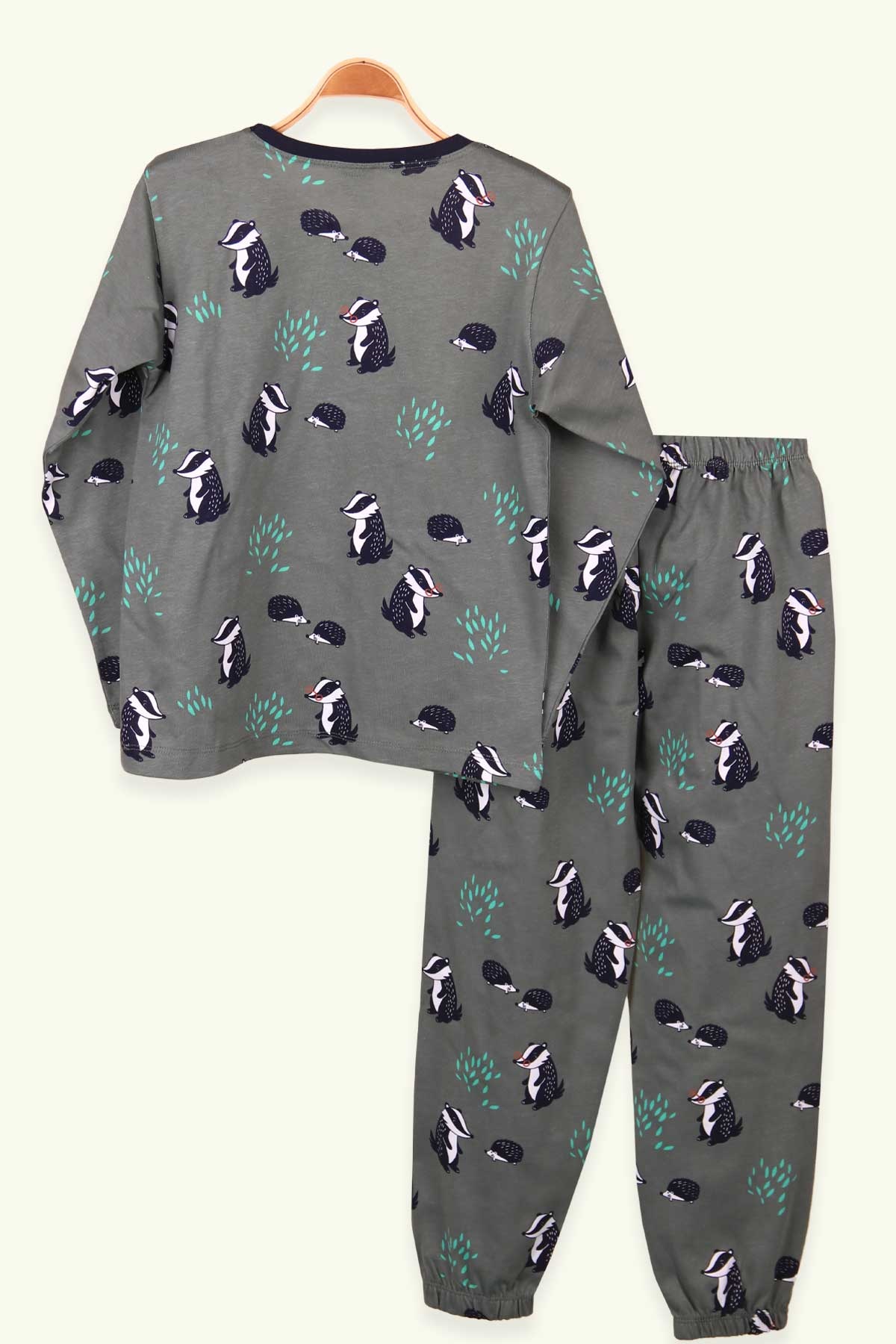 Breeze Erkek Çocuk Pijama Takımı Kokarca Desenli Yeşil (9-12 Yaş)