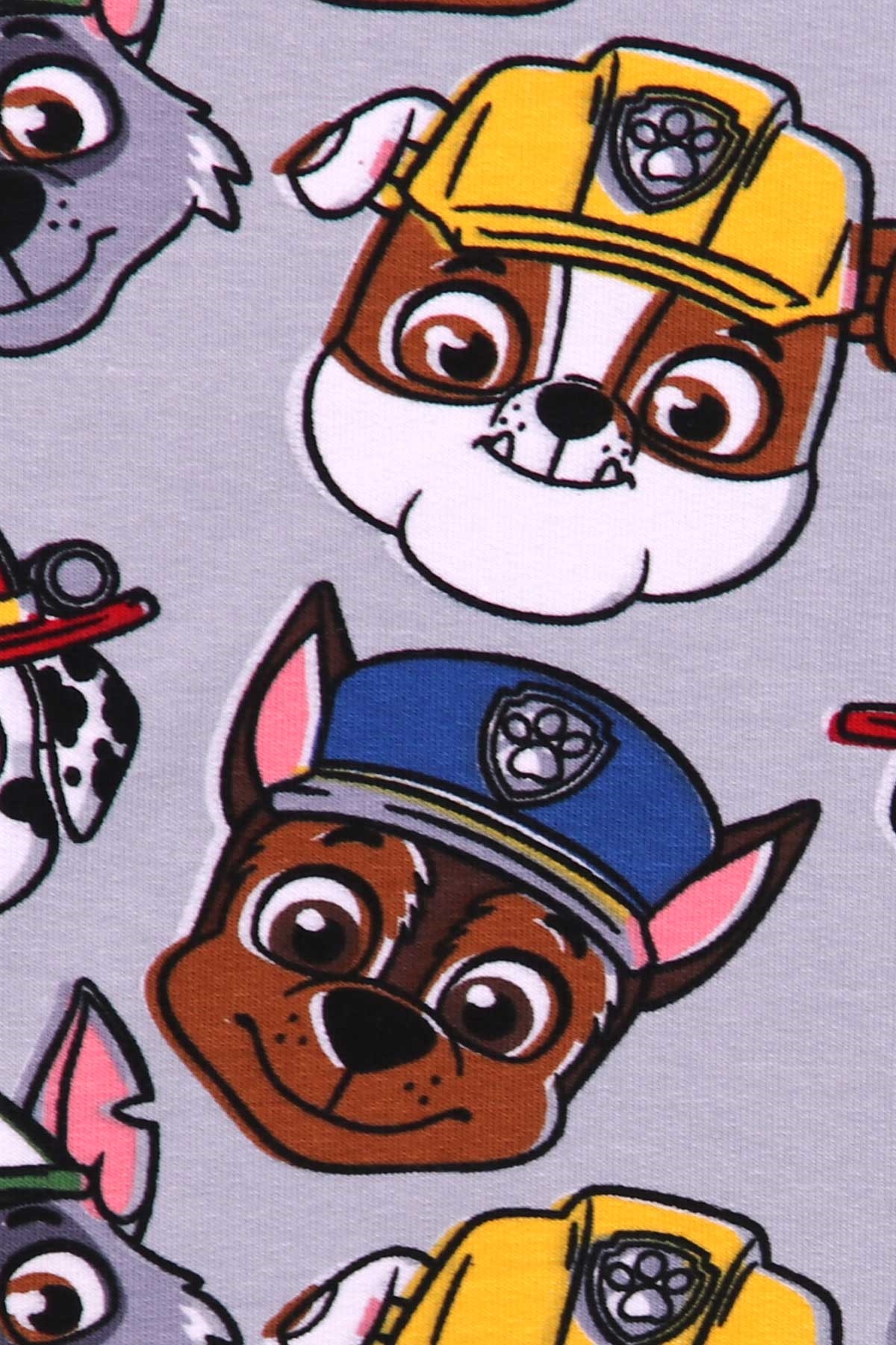 Breeze Erkek Çocuk Pijama Takımı Köpek Timi Desenli Gri (4-8 Yaş)